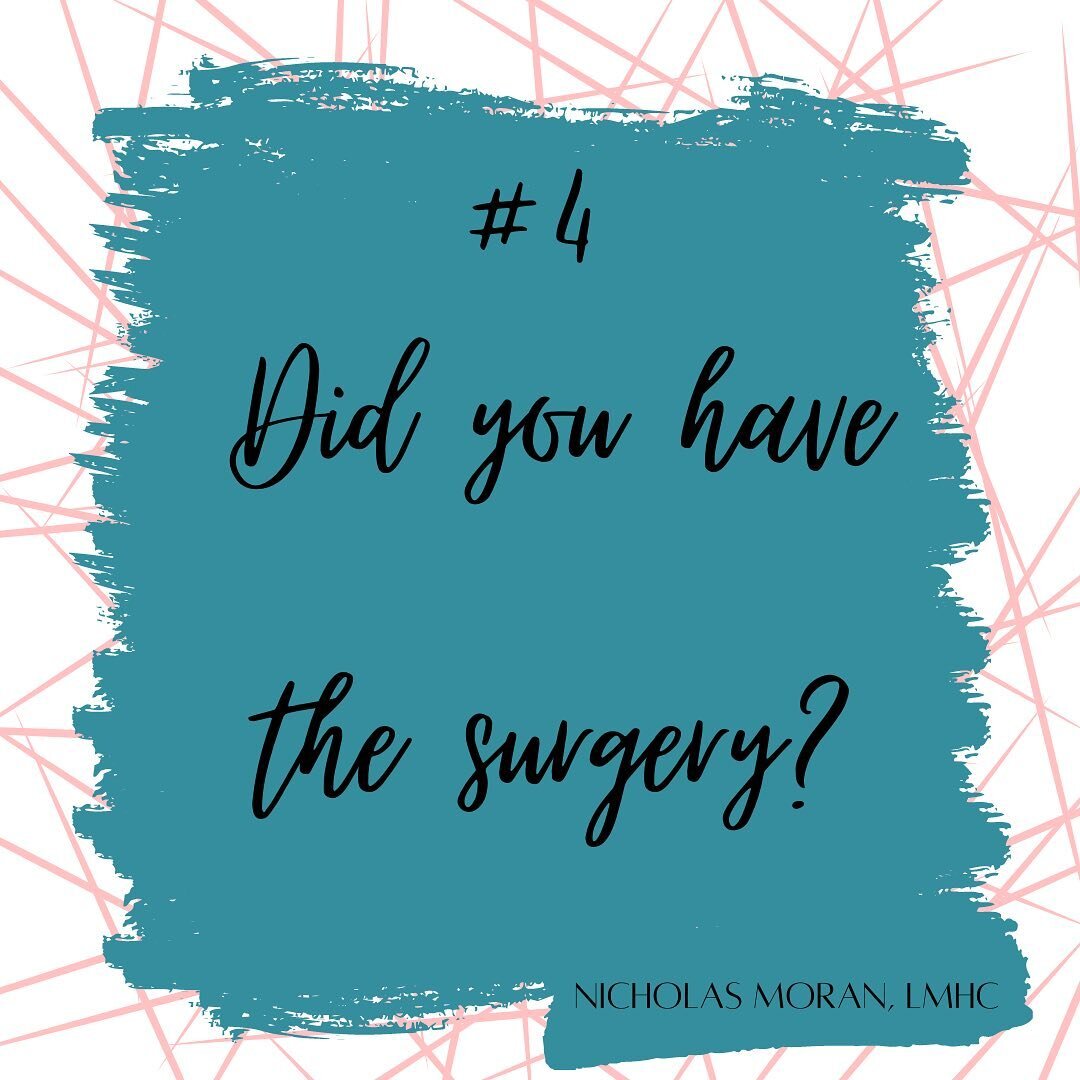 POST 5 OF 12: #4 - Did you have the surgery?
.
.
Eek! It&rsquo;s important to note that there are numerous gender affirming medical procedures that gender expansive people can pursue. There is no ONE surgery that all non-binary folx undergo. For many