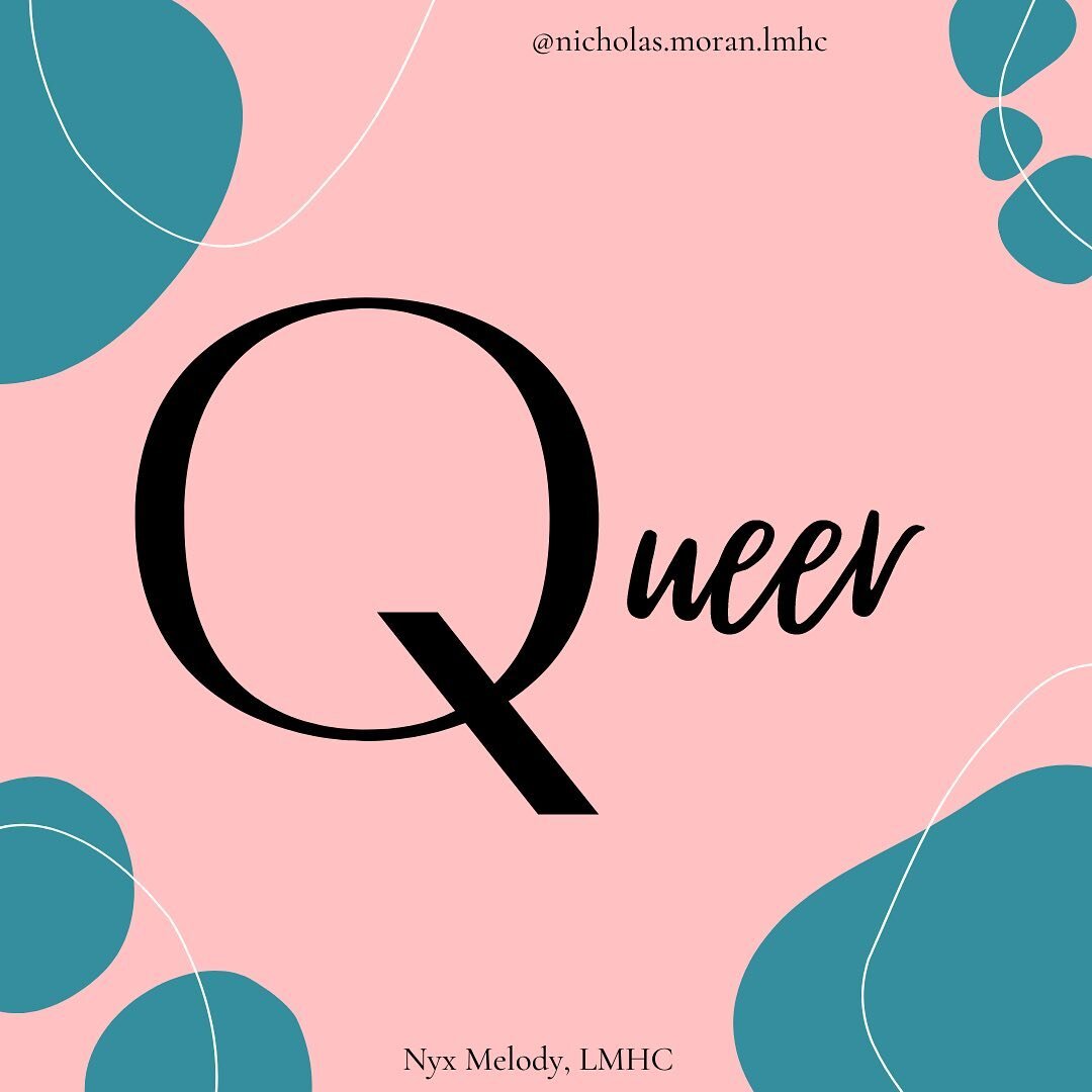 POST 5 OF 12: Queer
.
.
Queer is an umbrella term used to describe individuals who don&rsquo;t identify as straight or have a non-normative gender identity. 
.
.
This term is more political than gay or homosexual. Due to its historical use as a derog