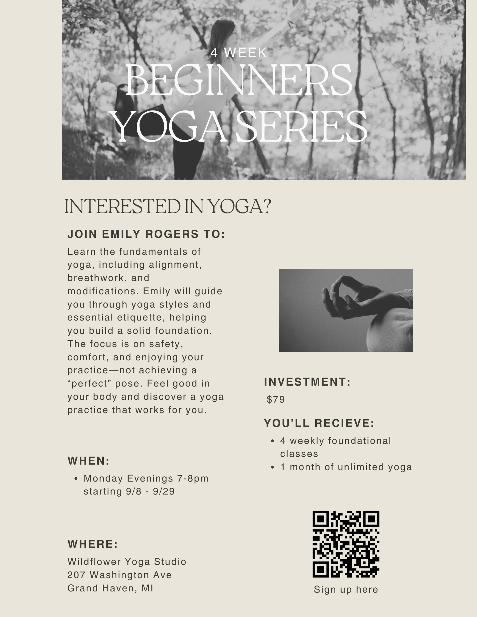 Yoga for Beginners, 4 Week Series
