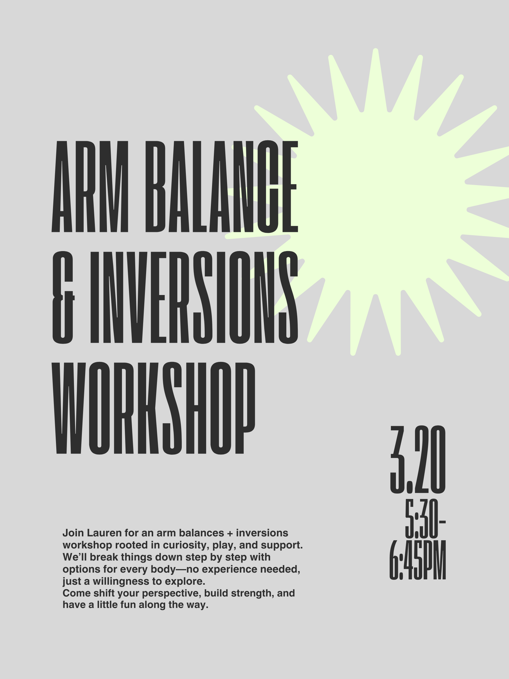 Arm Balance & Inversion Workshop