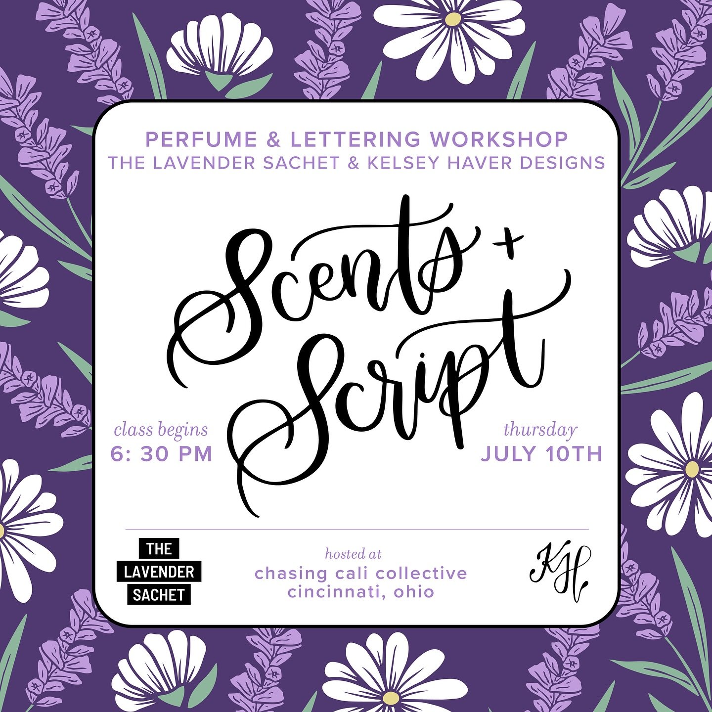 We&rsquo;re SO excited &mdash; Kelsey at @kelseyhaverdesigns and I are teaming up to host a collaborative handlettering and perfume workshop next month: Scents + Script 💐🖋️

Our two-in-one workshop will be on Thursday, July 10 staring at 6:30pm. We