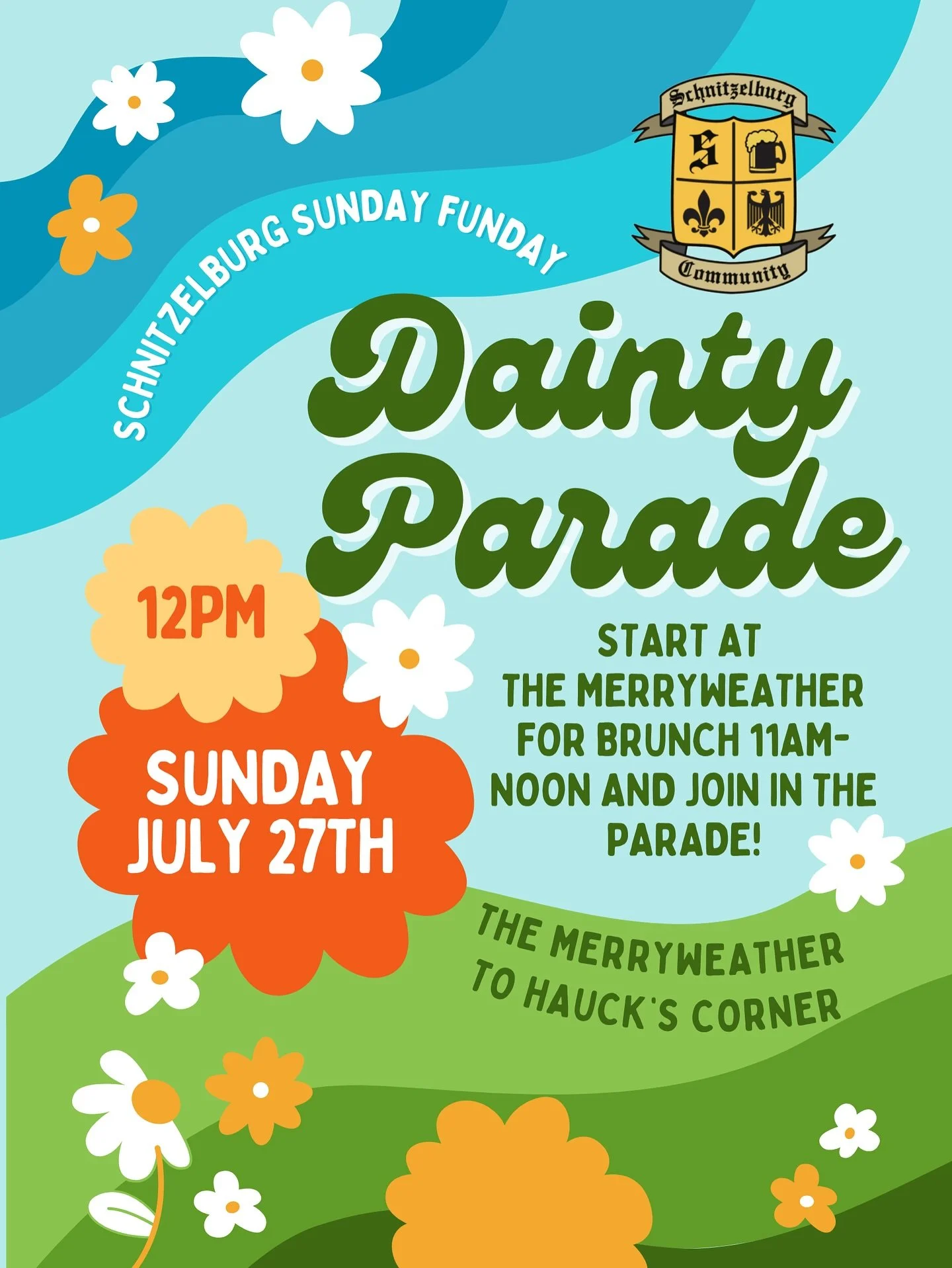 🎉 **Dainty Fest: Schnitzelburg Sunday Funday Dainty Parade!** 🎉
🗓️ **Sunday, July 27th**
📍 **Schnitzelburg, Louisville, KY**
⏰ **Noon**

Start your Sunday with ✨ recovery brunch ✨ at @themerryweather at 11AM &mdash; because the only thing better 