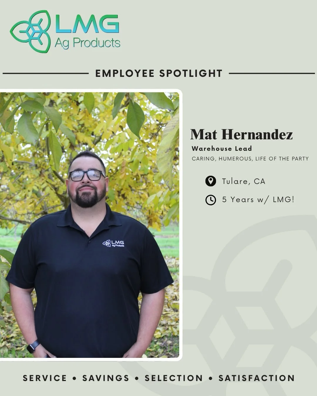 🔦 Our next employee spotlight: Mat Hernandez

Mat has been a valued member of our team for the past five years. As Warehouse Lead, he plays an important role in keeping operations running smoothly while bringing a positive attitude and strong work e