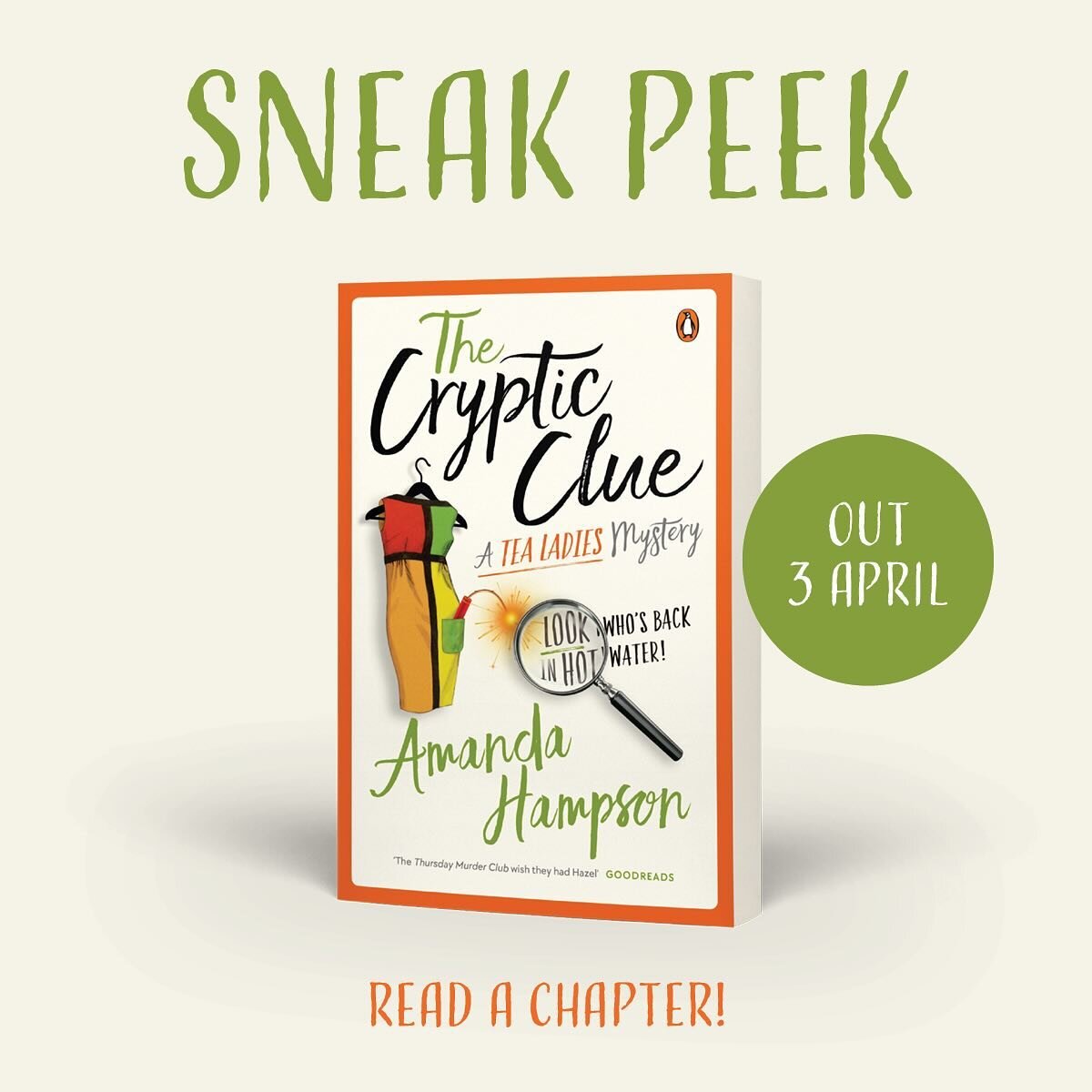 Happy Sneak Peek Day! @penguinbooksaus have now released the first chapter of The Cryptic Clue for your reading pleasure. See Link in Bio.
https://www.penguin.com.au/books/the-cryptic-clue-9781761341021/extracts/3028-the-cryptic-clue