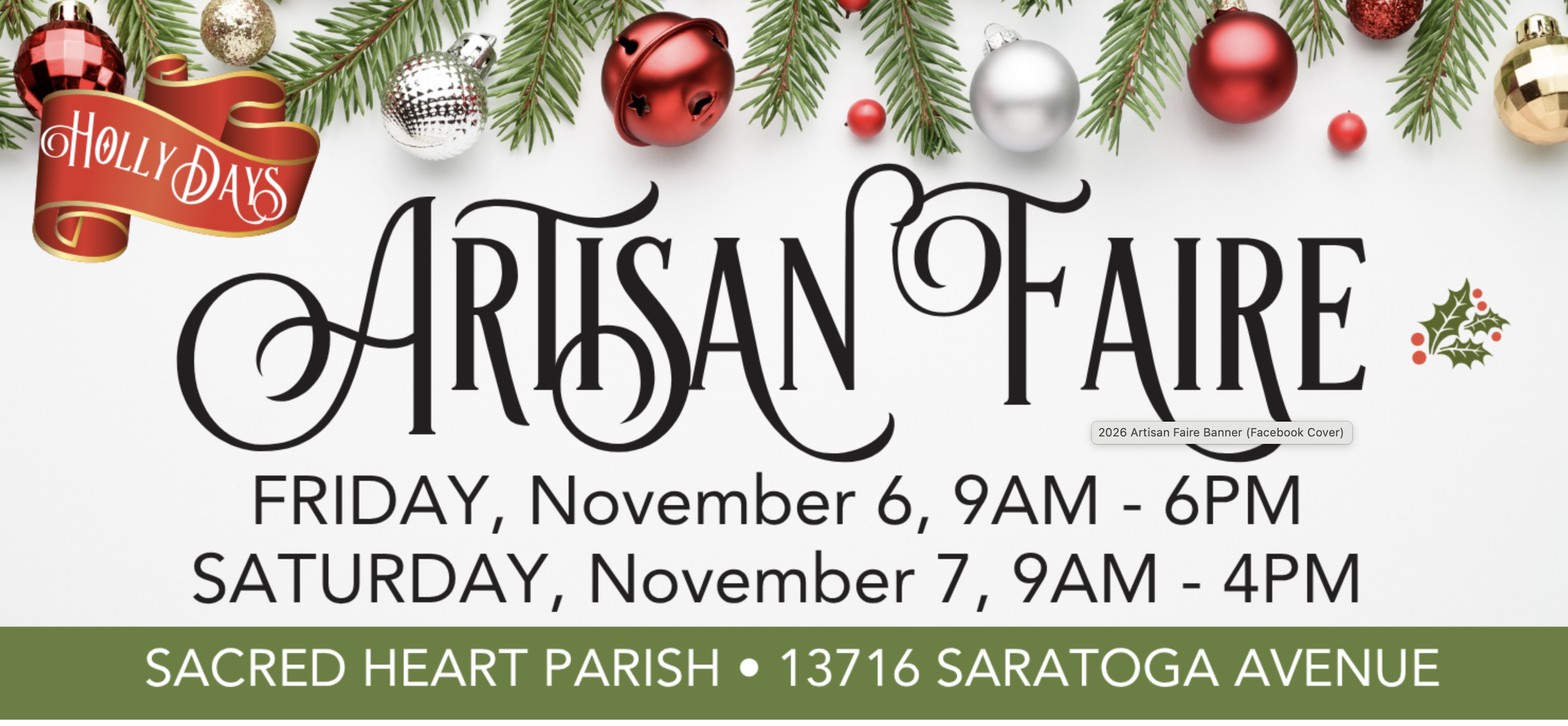 Sacred Heart Holly Days Artisan Faire 