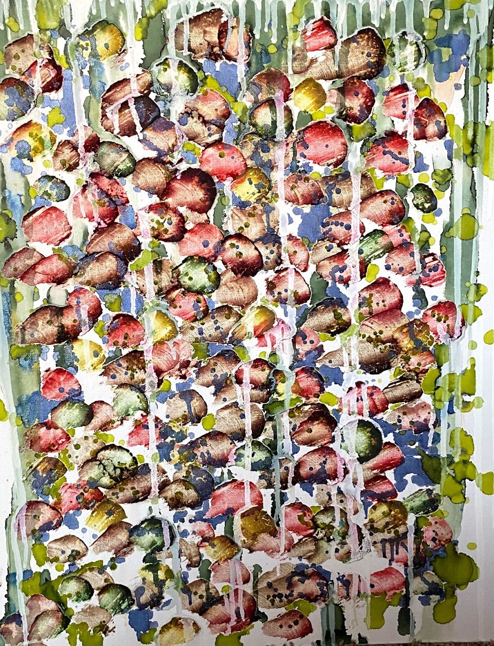 Horizons, 2022. Acrylic, cold wax, and alcohol ink on canvas. 18x24.
