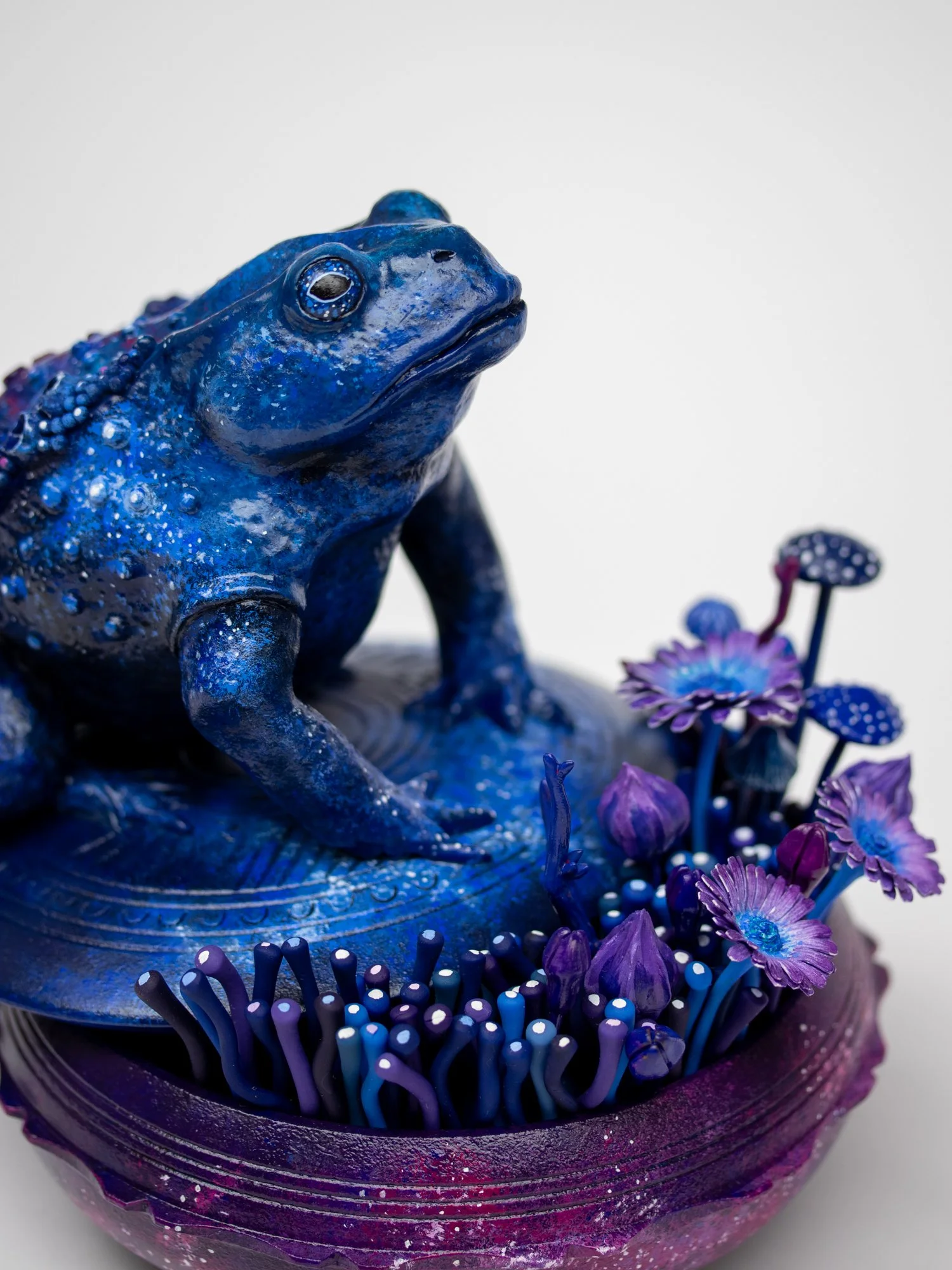Galactic Guardian, Toad Sculpture on Jewelry Box, 2025