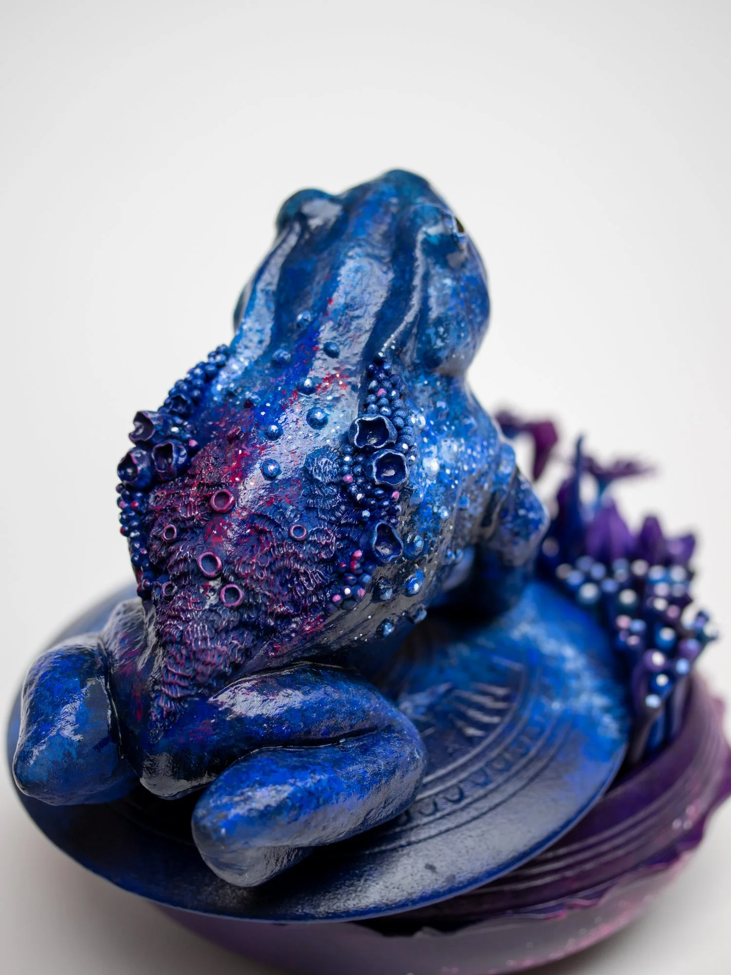 Galactic Guardian, Toad Sculpture on Jewelry Box, 2025