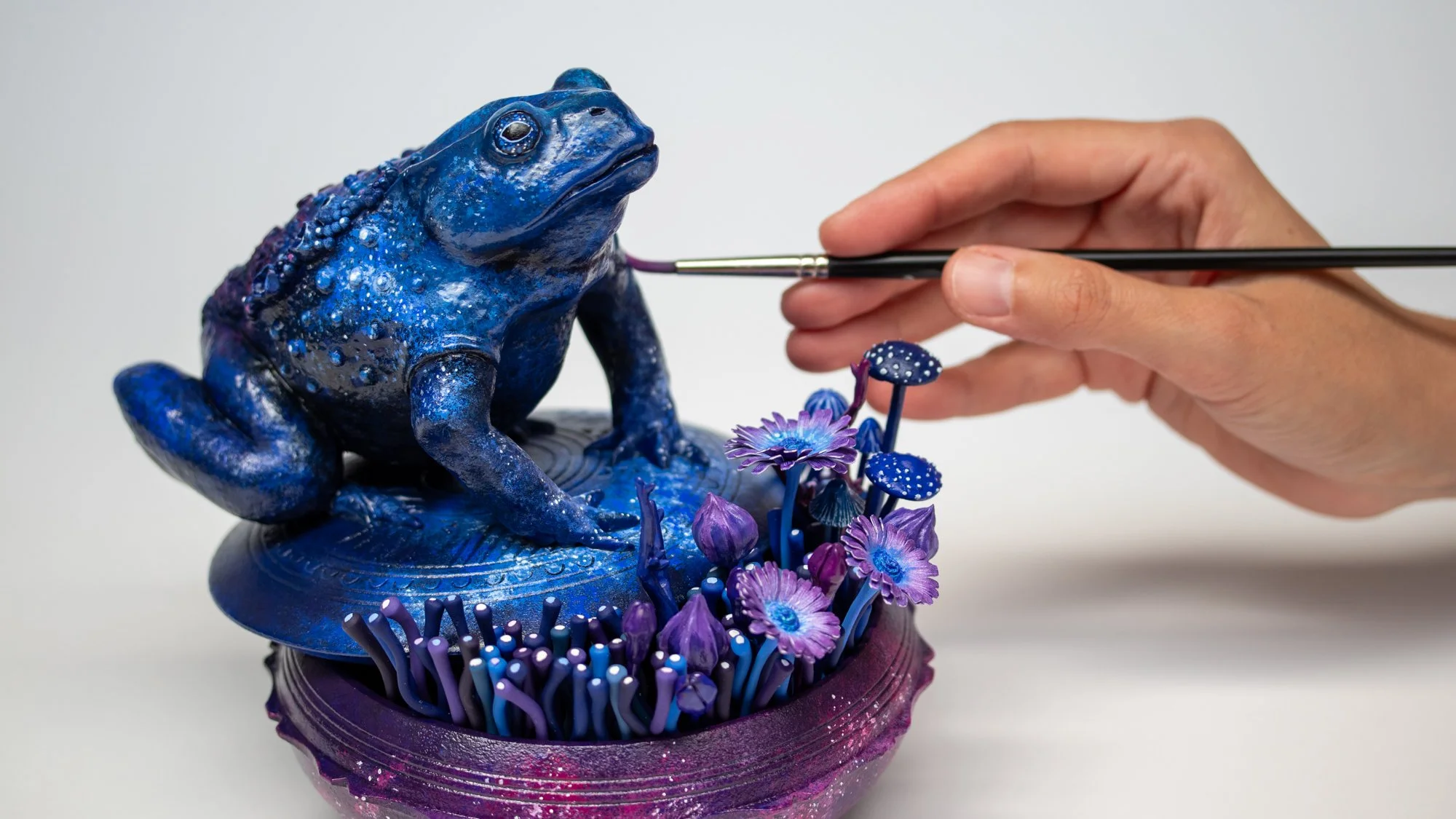 Galactic Guardian, Toad Sculpture on Jewelry Box, 2025