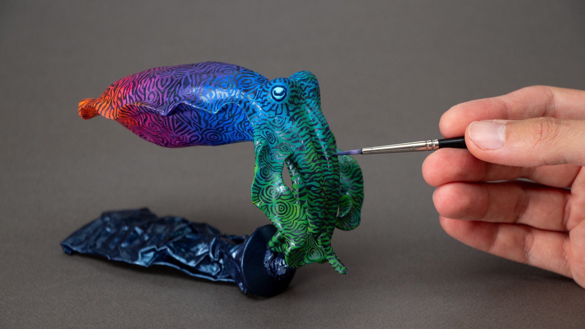 Squid's Story, Sculpture on Paint Tube, 2025