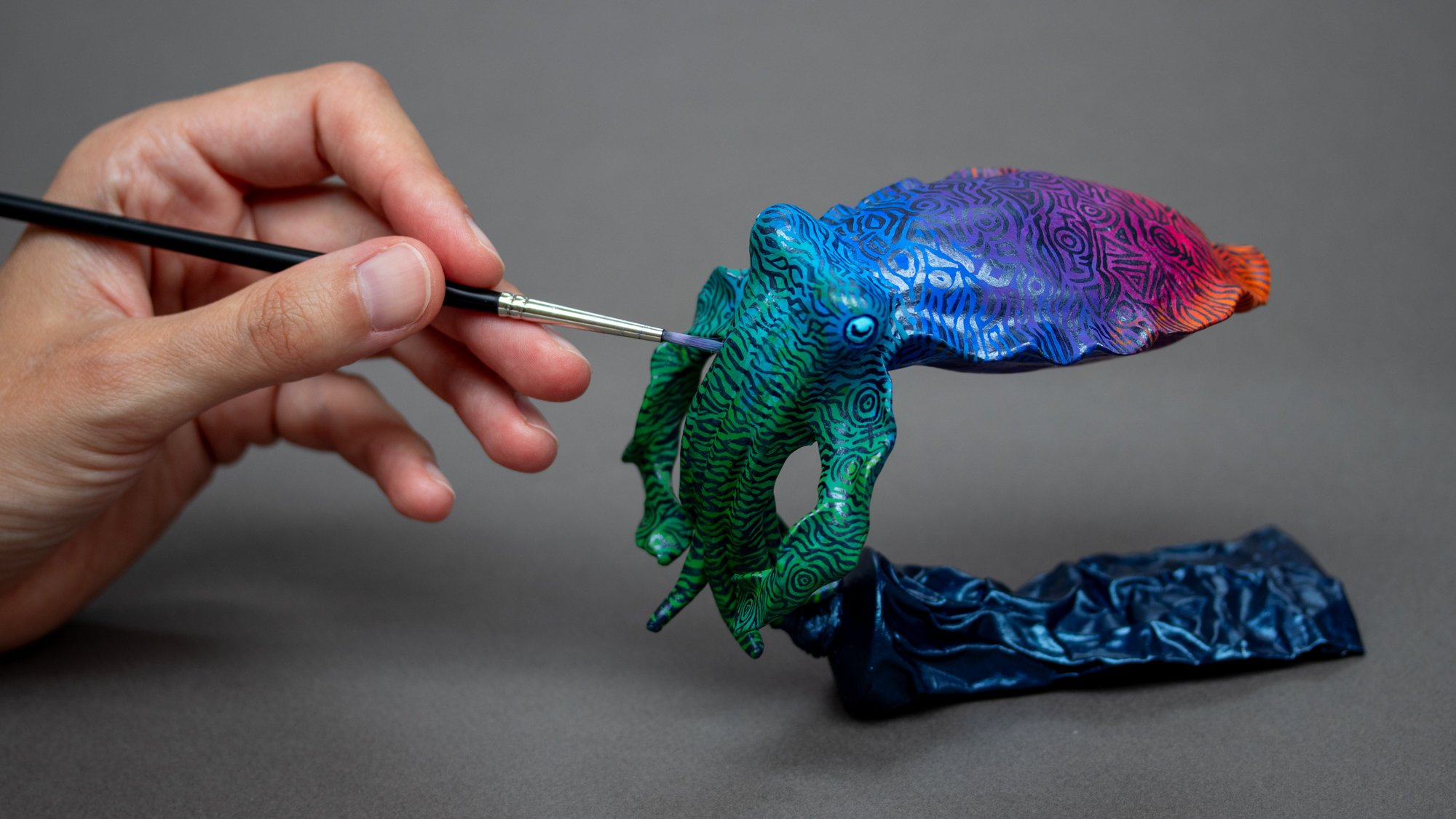 Squid's Story, Sculpture on Paint Tube, 2025