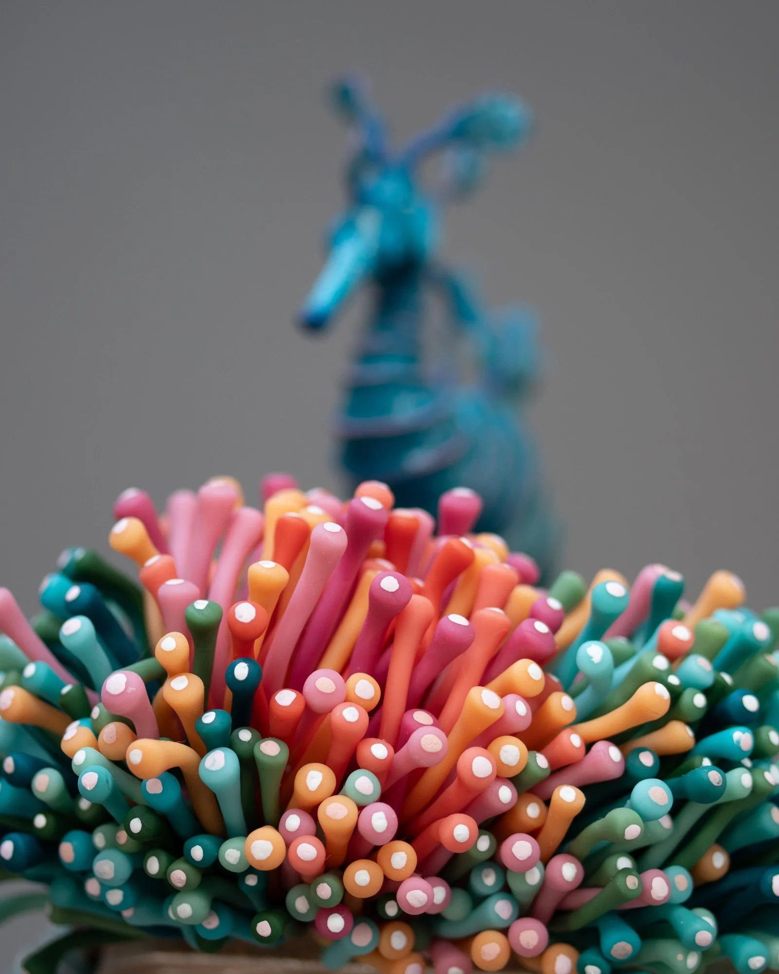 Floating, Mixed Media Coral and Seahorse Sculpture on Plastic Box, 2026, Stephanie Kilgast