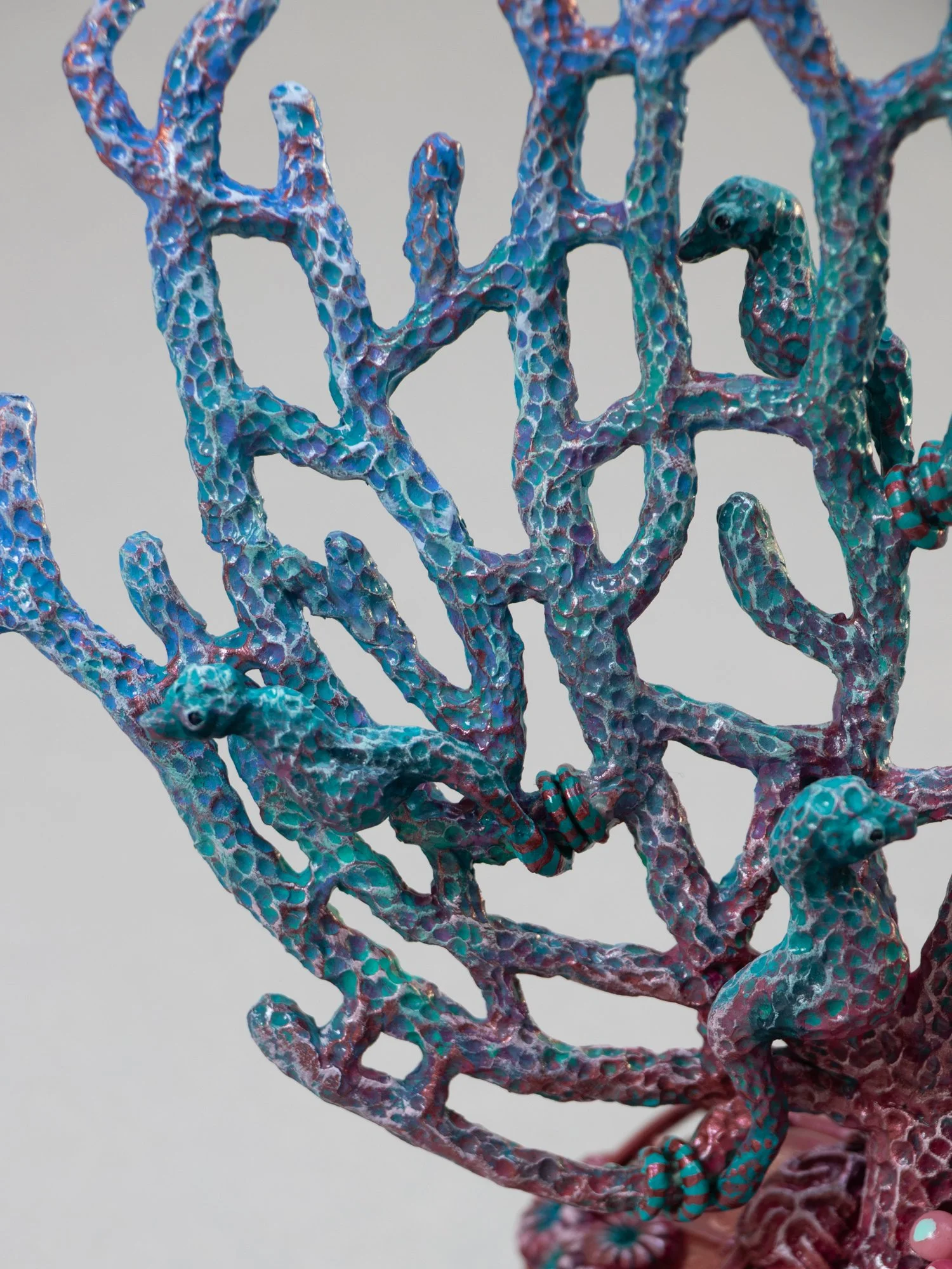 Quatre Chevaux, Mixed Media Pygmy Seahorses on Vintage Car Toy, Stephanie Kilgast, 2026