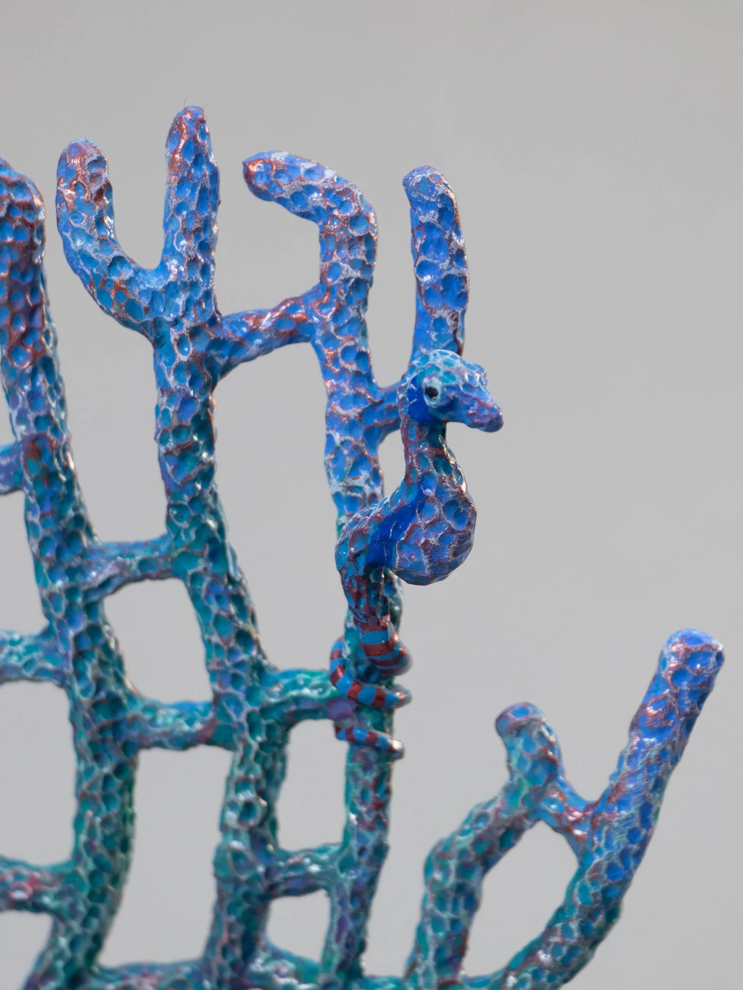 Quatre Chevaux, Mixed Media Pygmy Seahorses on Vintage Car Toy, Stephanie Kilgast, 2026