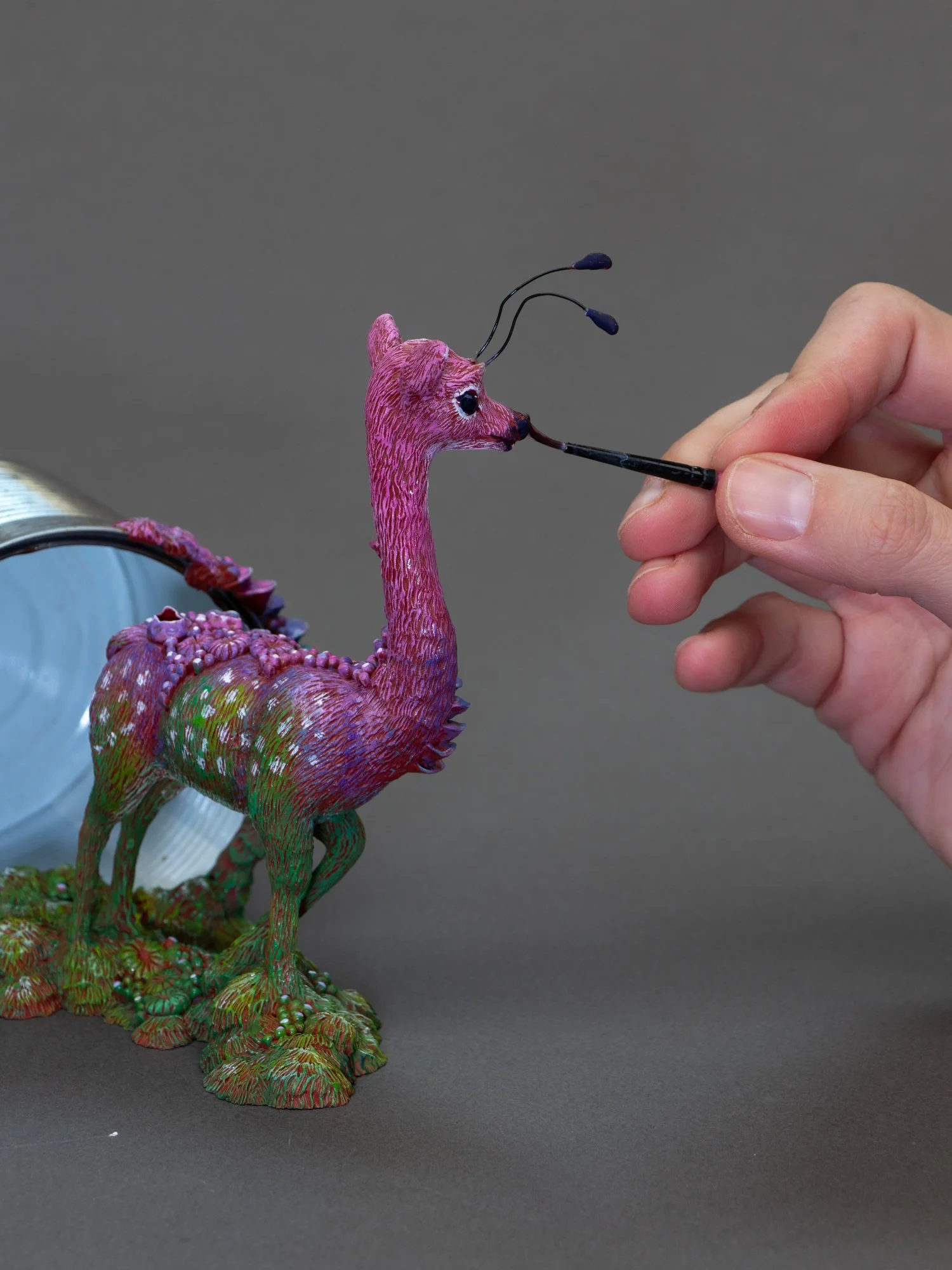 Sylvestre, Mixed Media Fawn Sculpture on Tin Can, Stephanie Kilgast, 2025