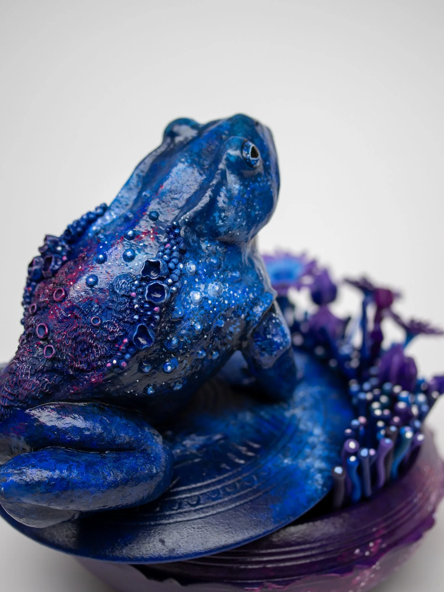 Galactic Guardian, Toad Sculpture on Jewelry Box, 2025