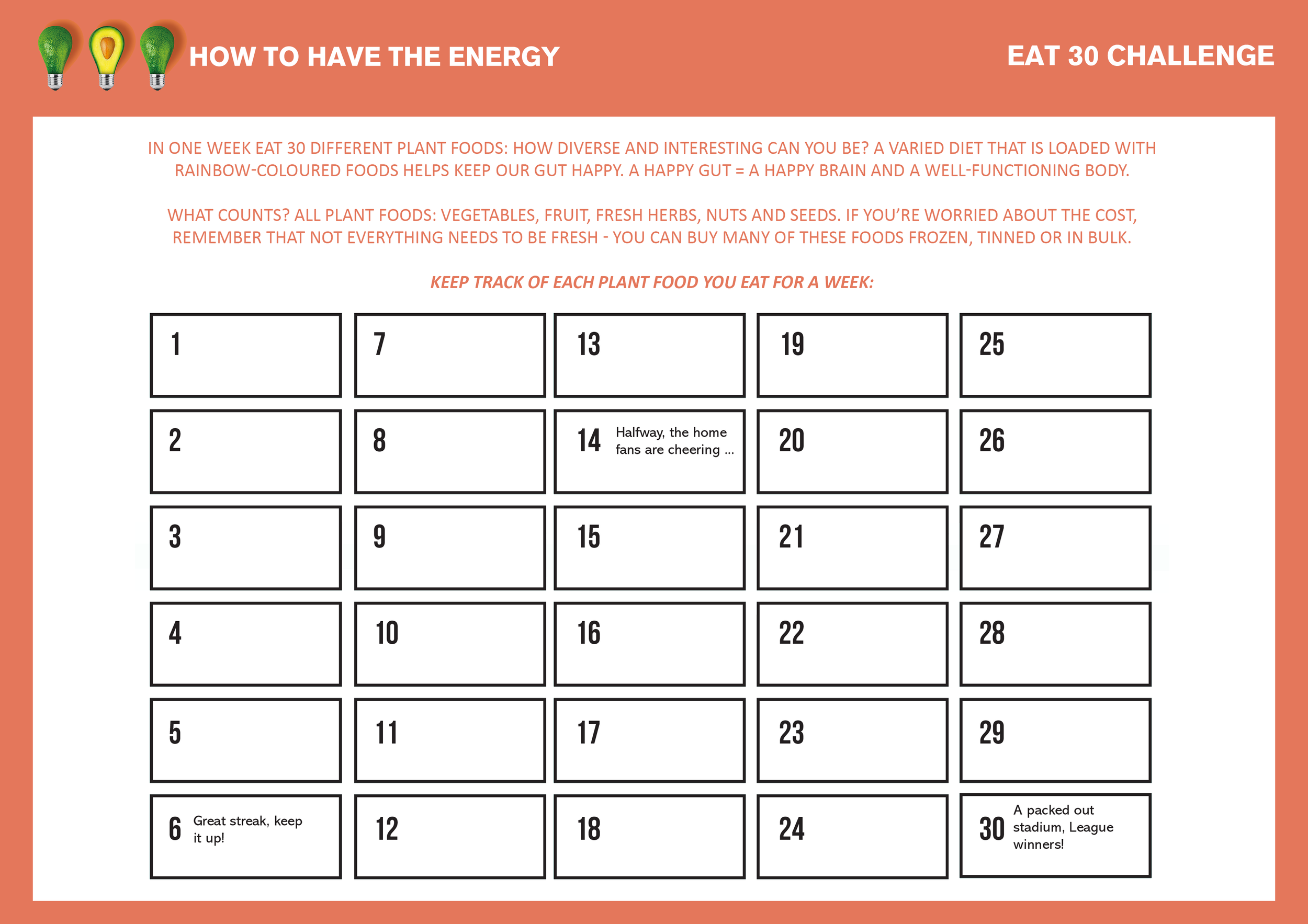 Eat 30 Challenge