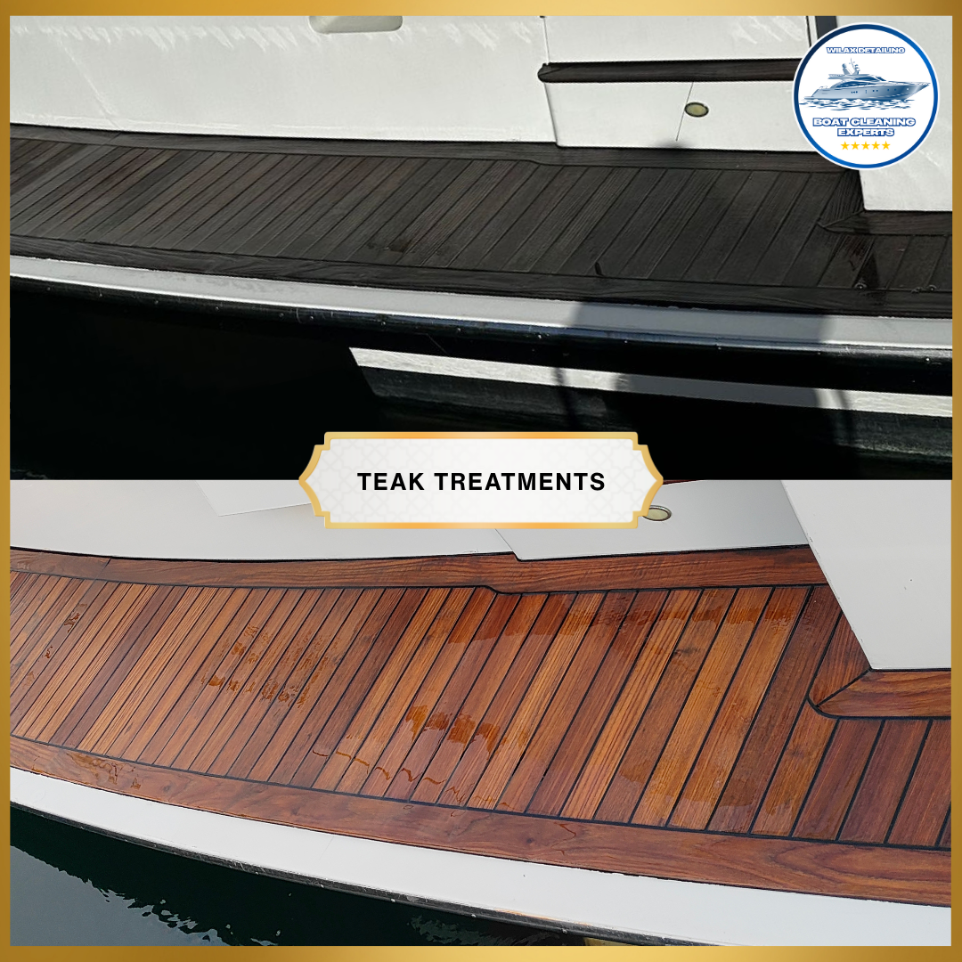 Teak Cleaning Service, Picton Marlborough Boat