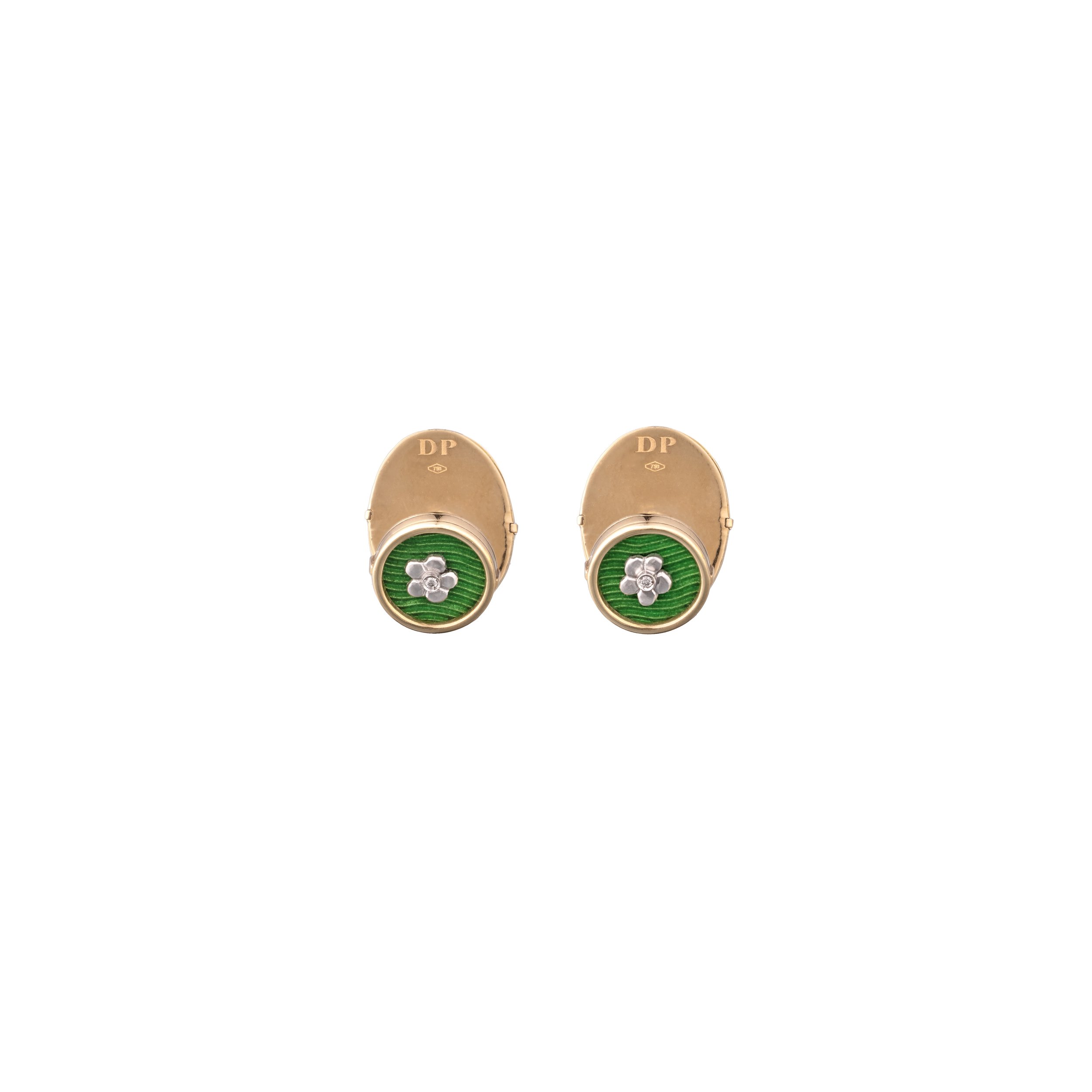 Cufflinks - Little Gold Flower, Forget Me Not - back - white background.jpg