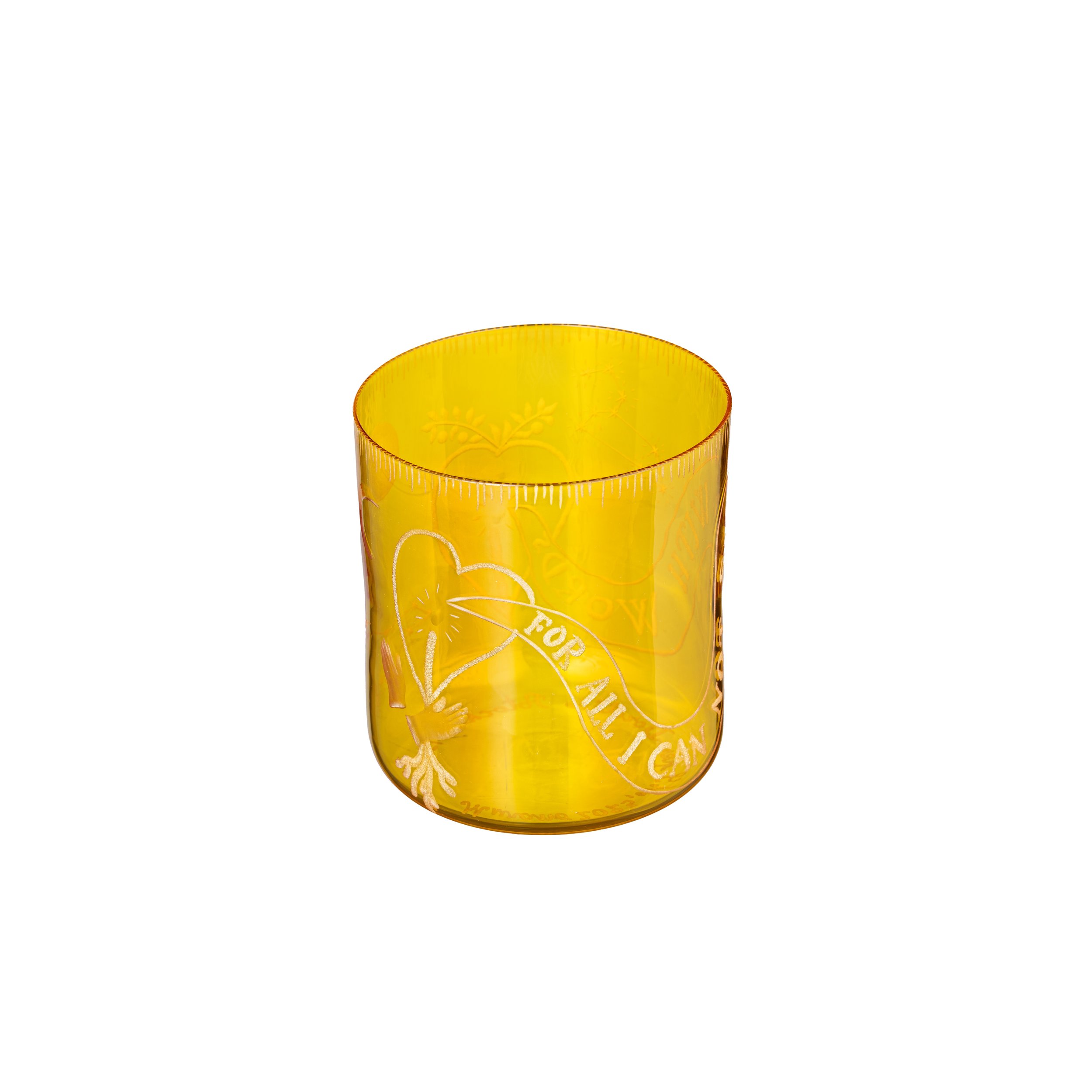 Murano glasses - For All I Cannot Say With Words Hand Engraved In Yellow Murano Glass - heart 1 - white background.jpg