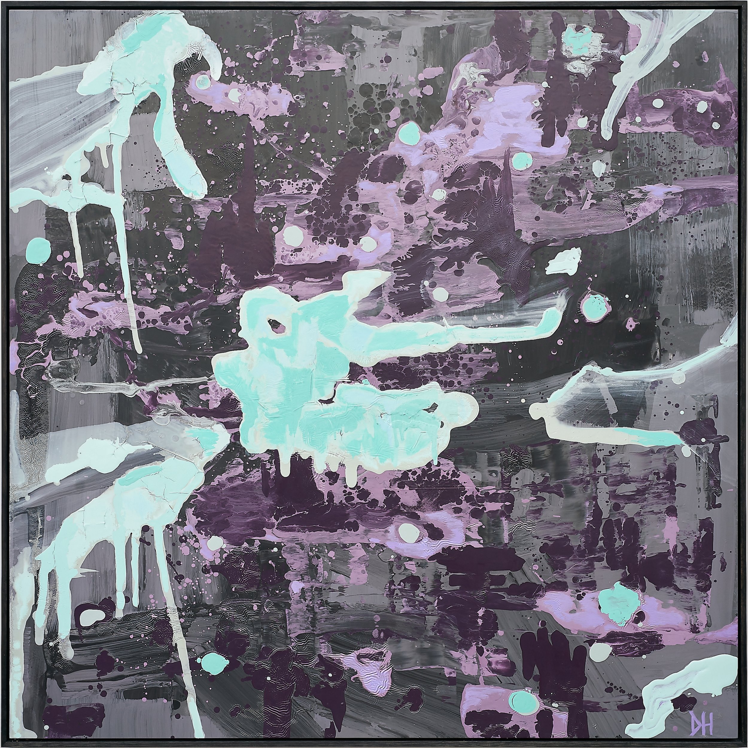 Full Moon Skinny Dip
2001. Oil, acrylic, emulsion on aluminium composite panel. 123 x 123cm framed.