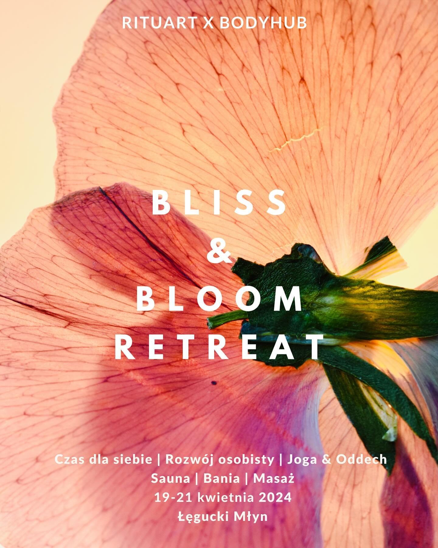 19-21 kwietnia 2024 🌷 Bliss &amp; Bloom Retreat | Łęgucki Młyn

Kochani, zapraszamy Was na wiosenną edycję naszego wyjazdu tworzoną przez @rituart_concept &amp; @bodyhubofficial w wyjątkowym miejscu na Mazurach w @leguckimlyn . Będzie to już 3 edycj