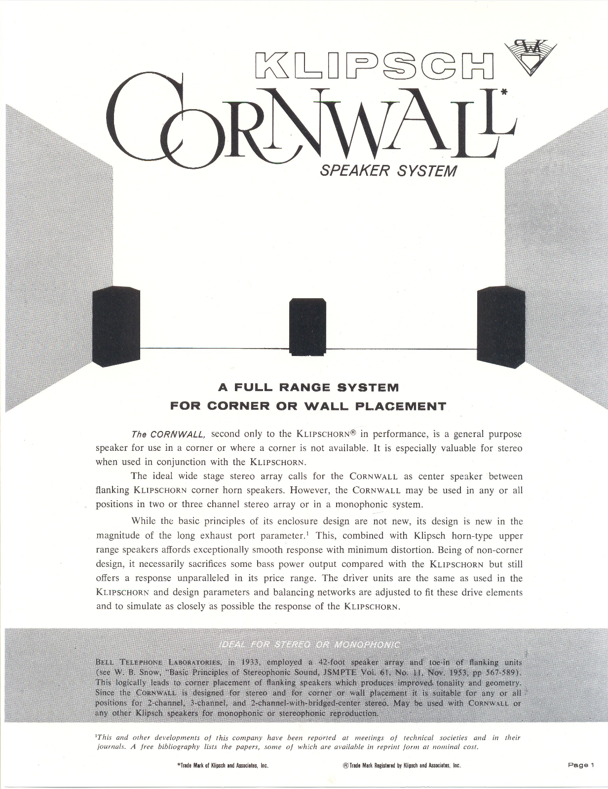 Klipsch Cornwall 1960