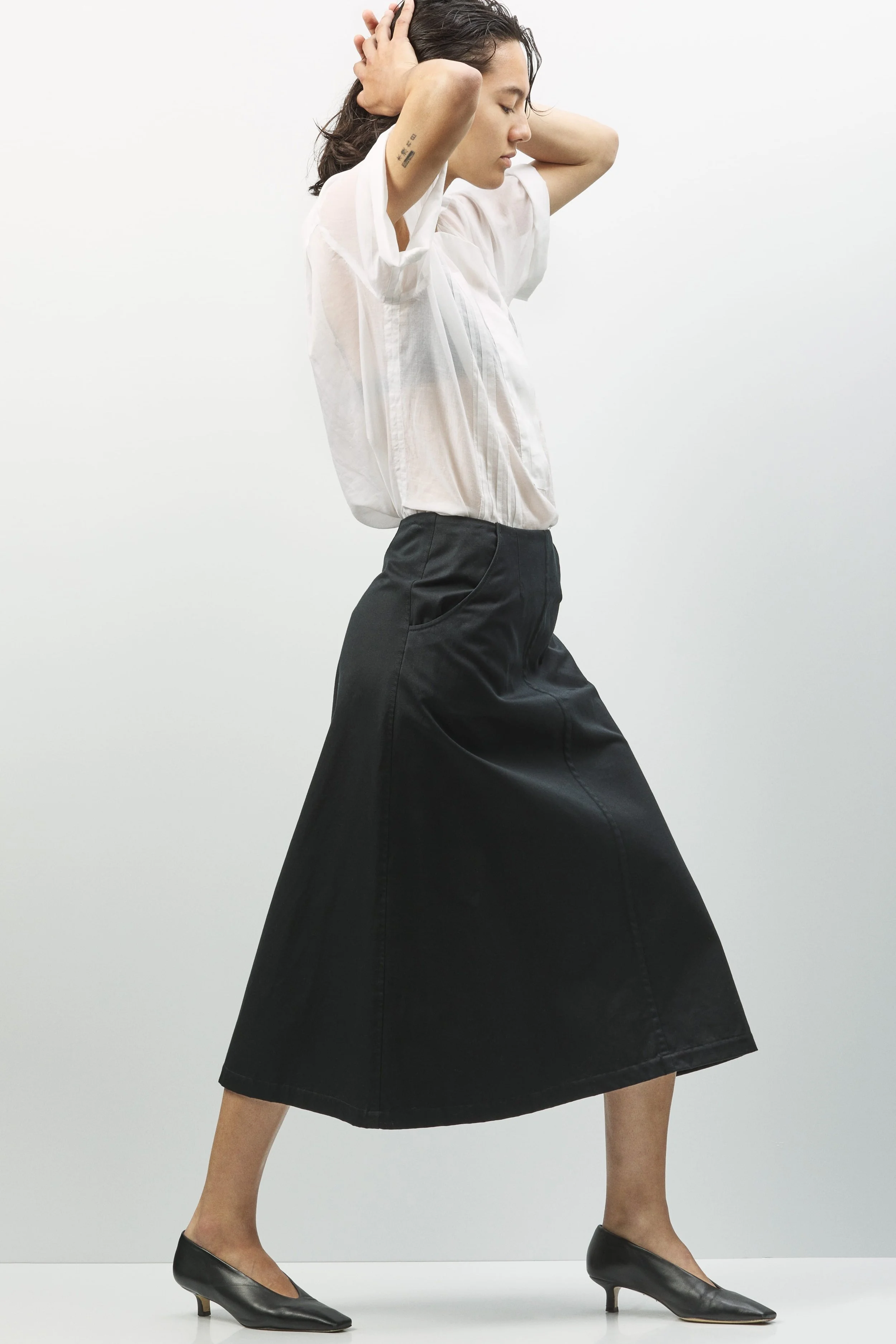 MYLENEB Black A line Skirt