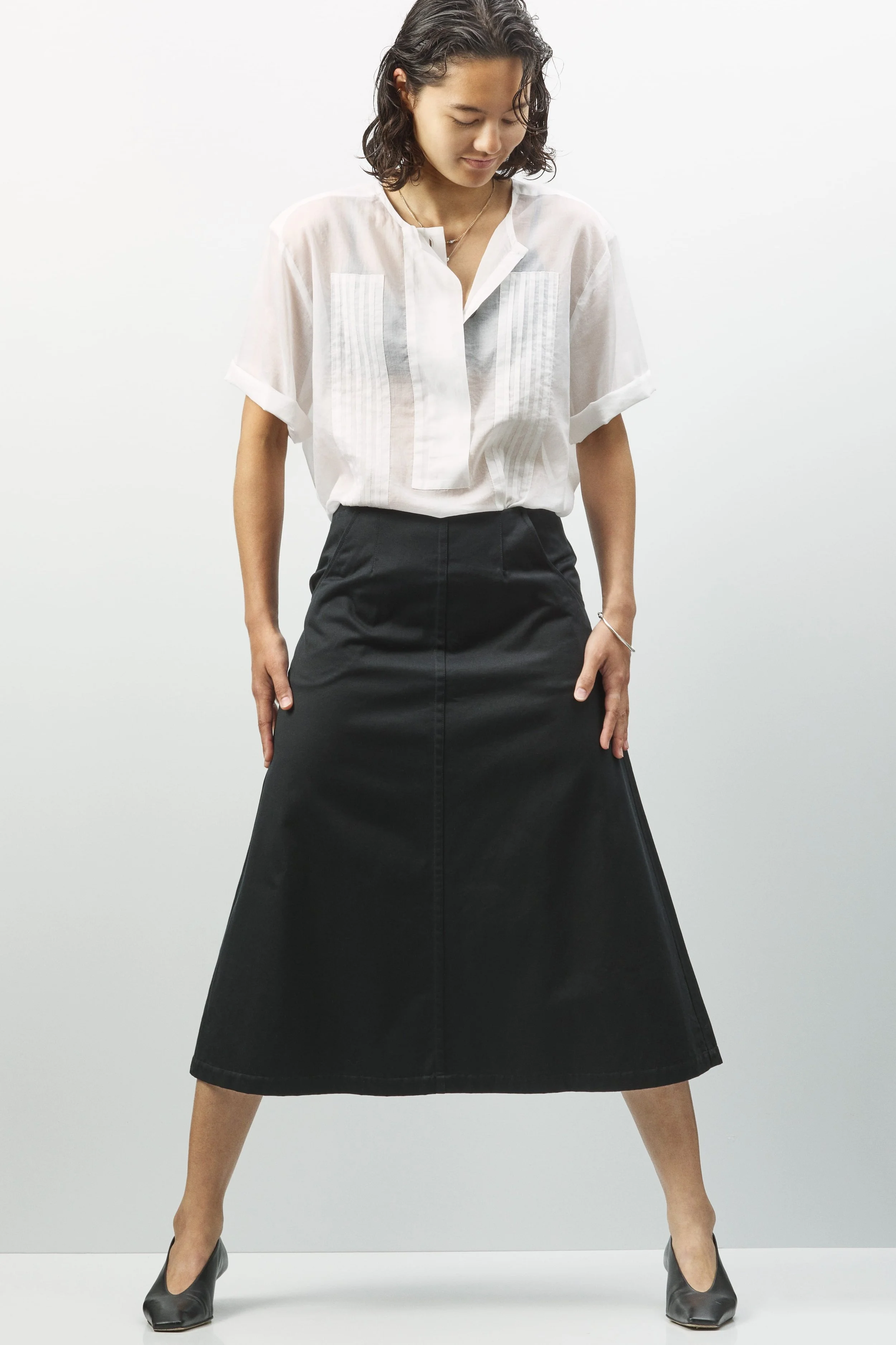 MYLENEB Black A line Skirt