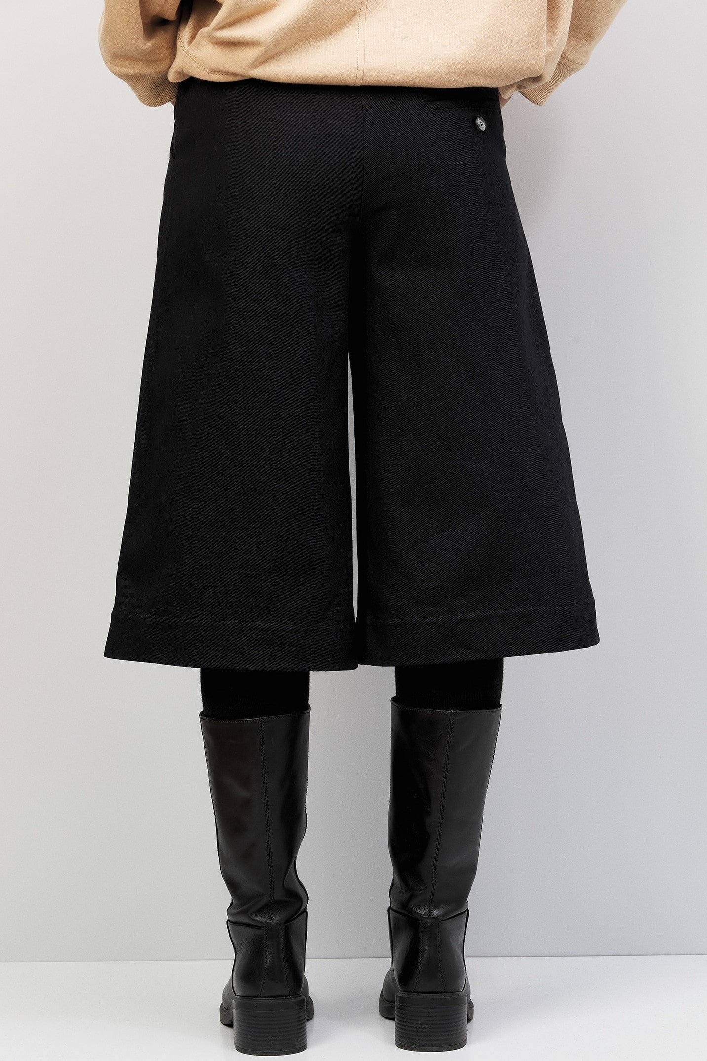 Jupe-culotte en denim noir