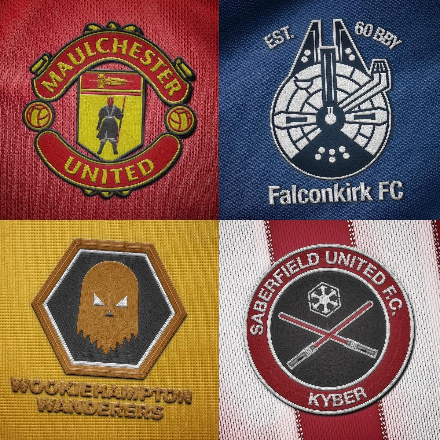 What happens when you smash 134 football teams into the Star Wars universe? Welcome to the Far Far Away Football Association. Happy Star Wars day everyone.

Link to full set in bio.

#MayThe4thBeWithYou&nbsp; #MayThe4th