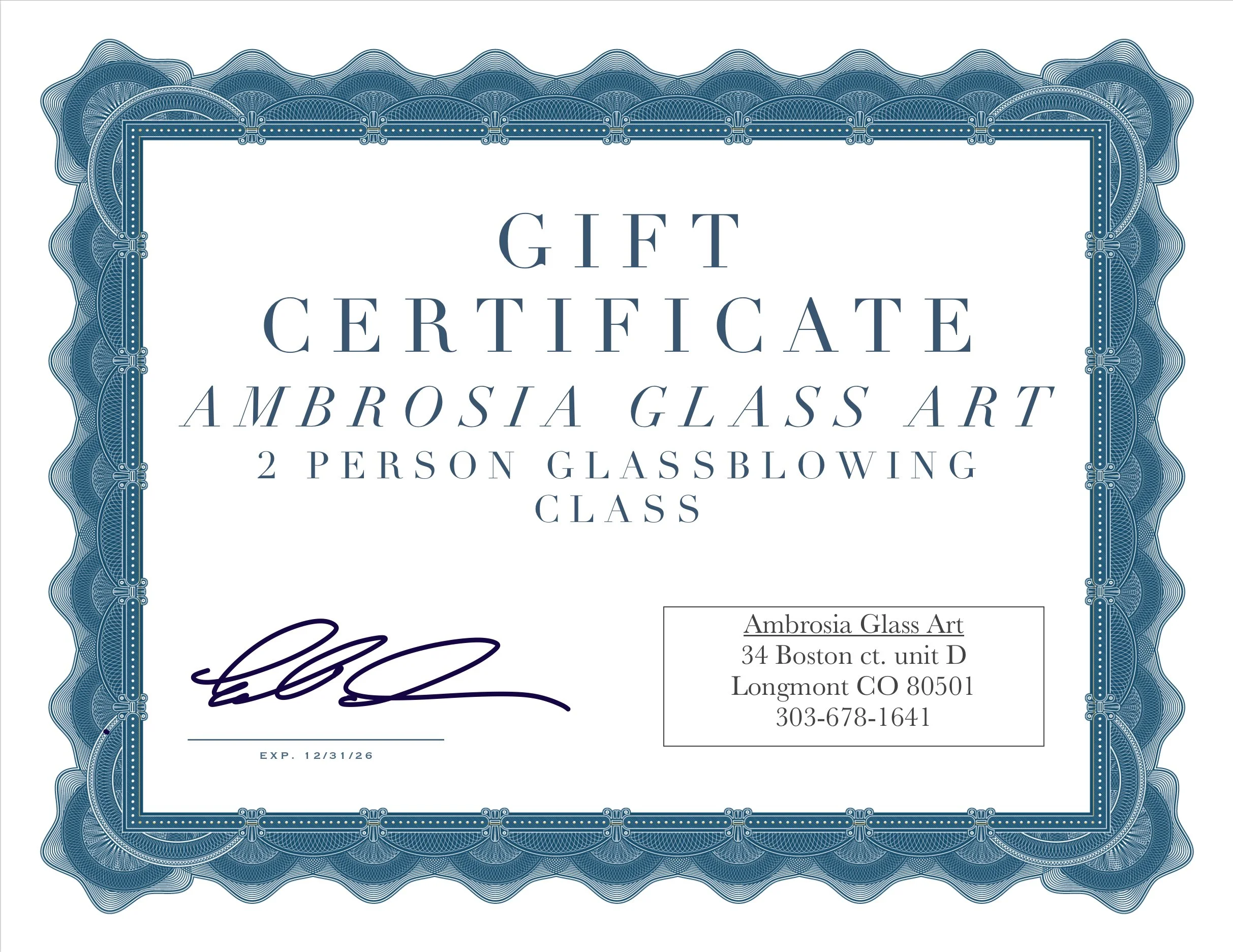 Gift certificate