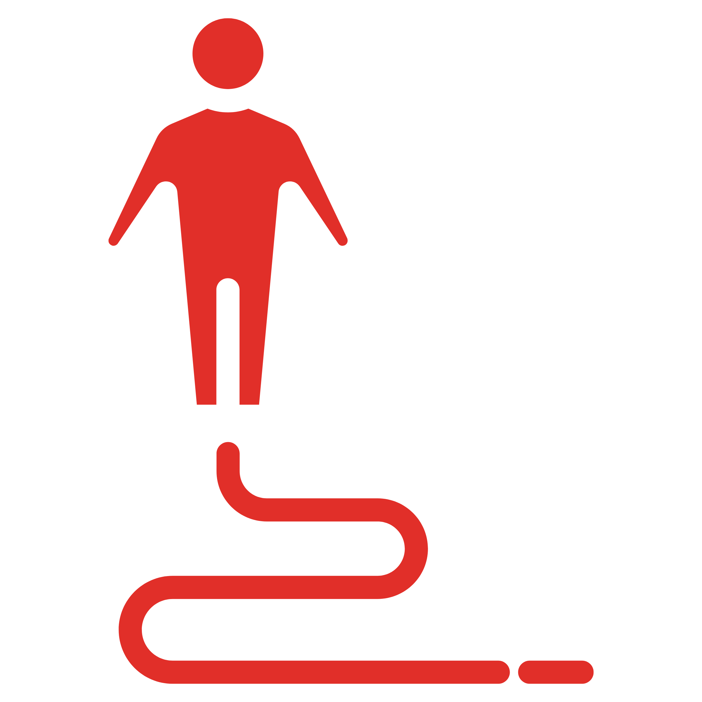 Graphic of figure with a wavy line behind them to show travel