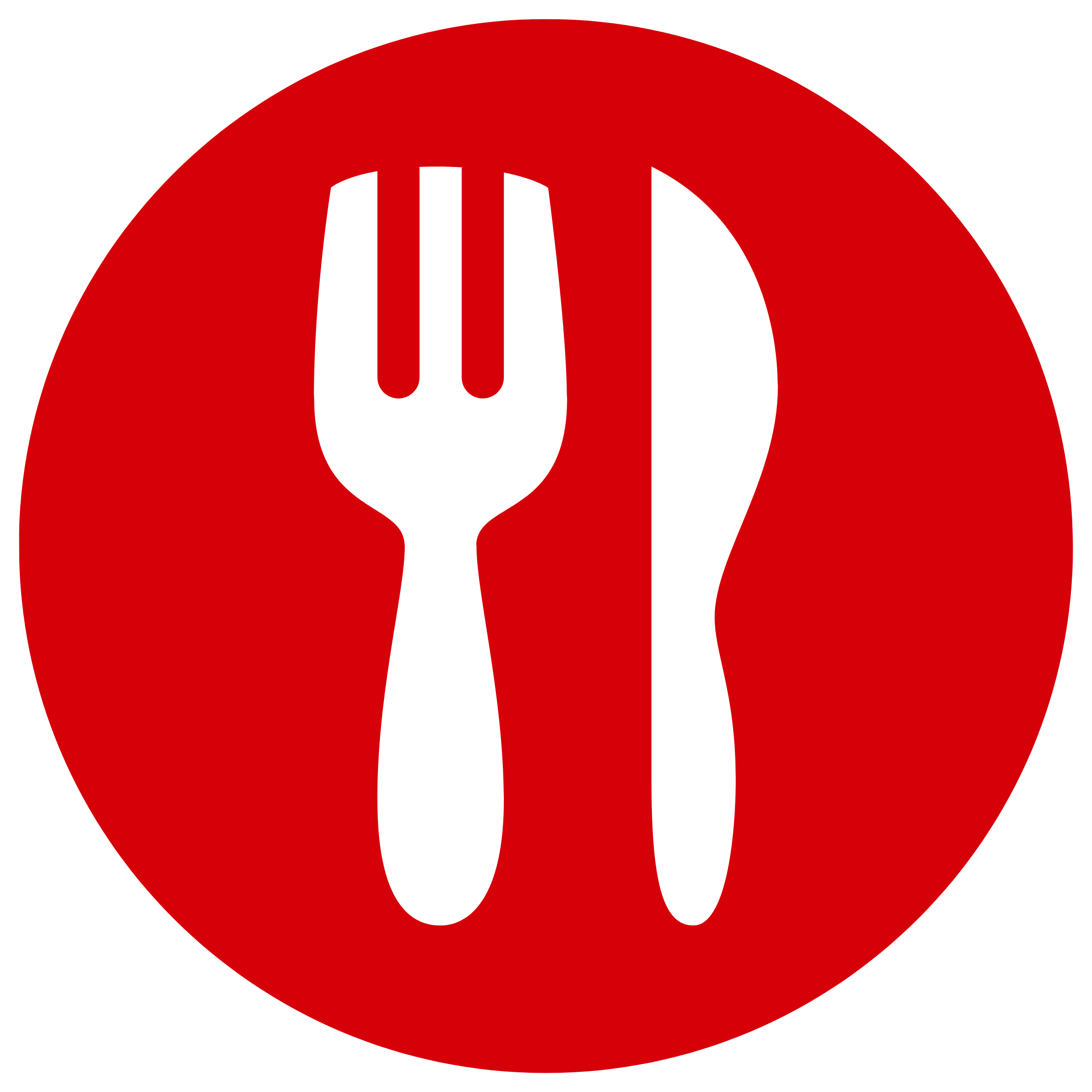 Graphic of a knife and fork in a circle
