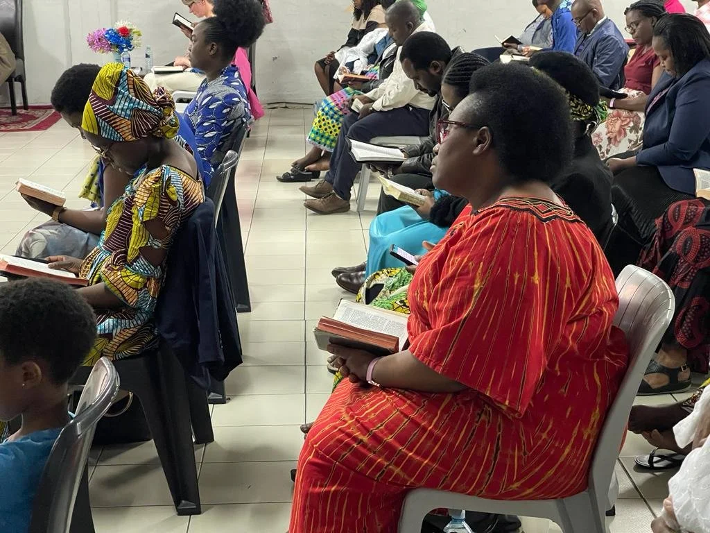 People participating in a workshop for refugees