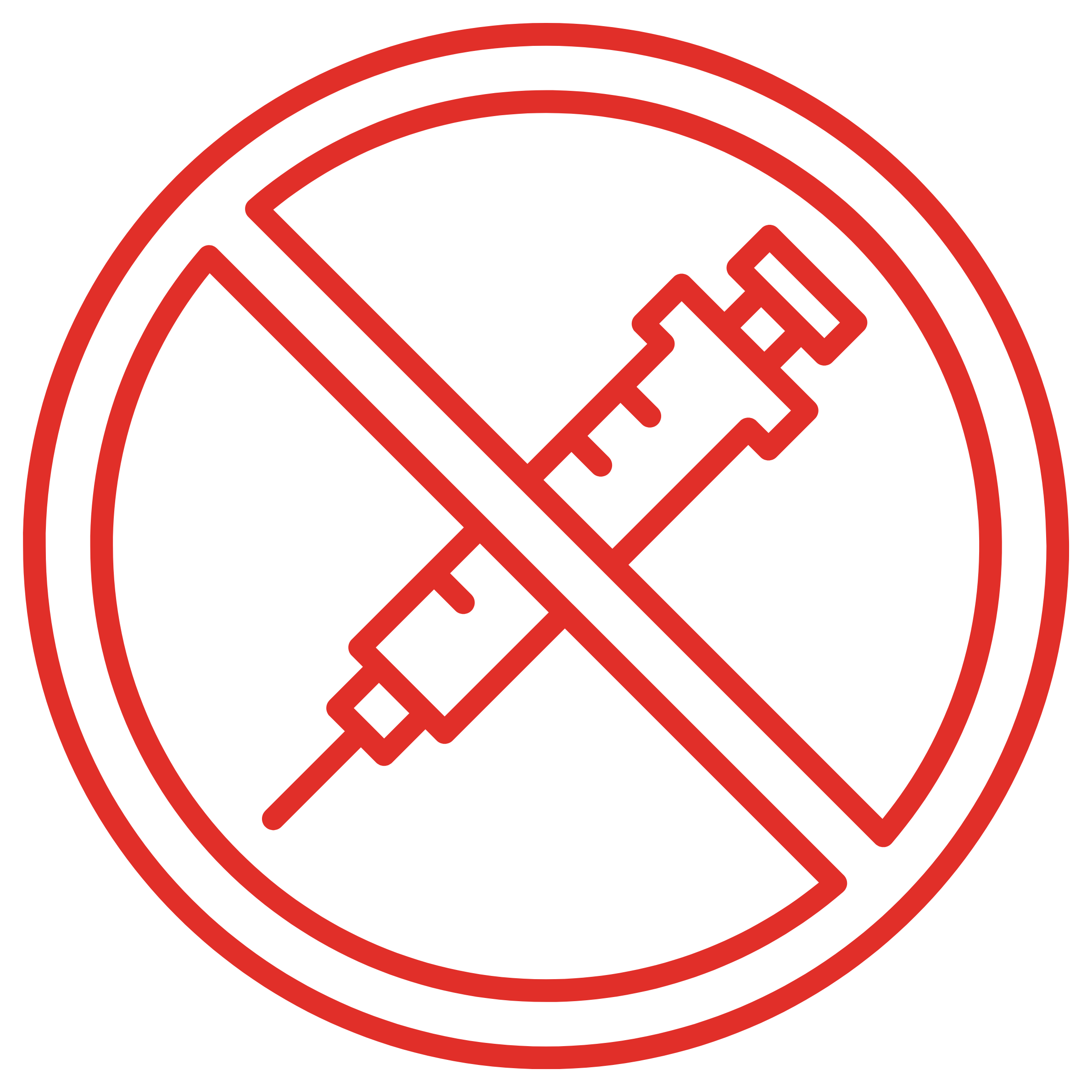 Anti drug graphic with a needle and a line through it