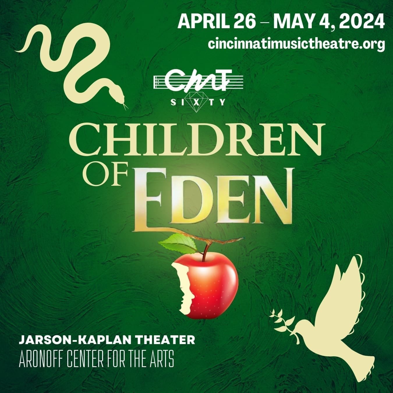 Break a leg to @alliekalfas (Mama)and the entire cast and crew of Cincinnati Music Theatre @cincinnatimusictheatre  production of CHILDREN OF EDEN. They open Friday, April 26 (tomorrow) and run through May 4. Performances are held in the Aronoff Cent