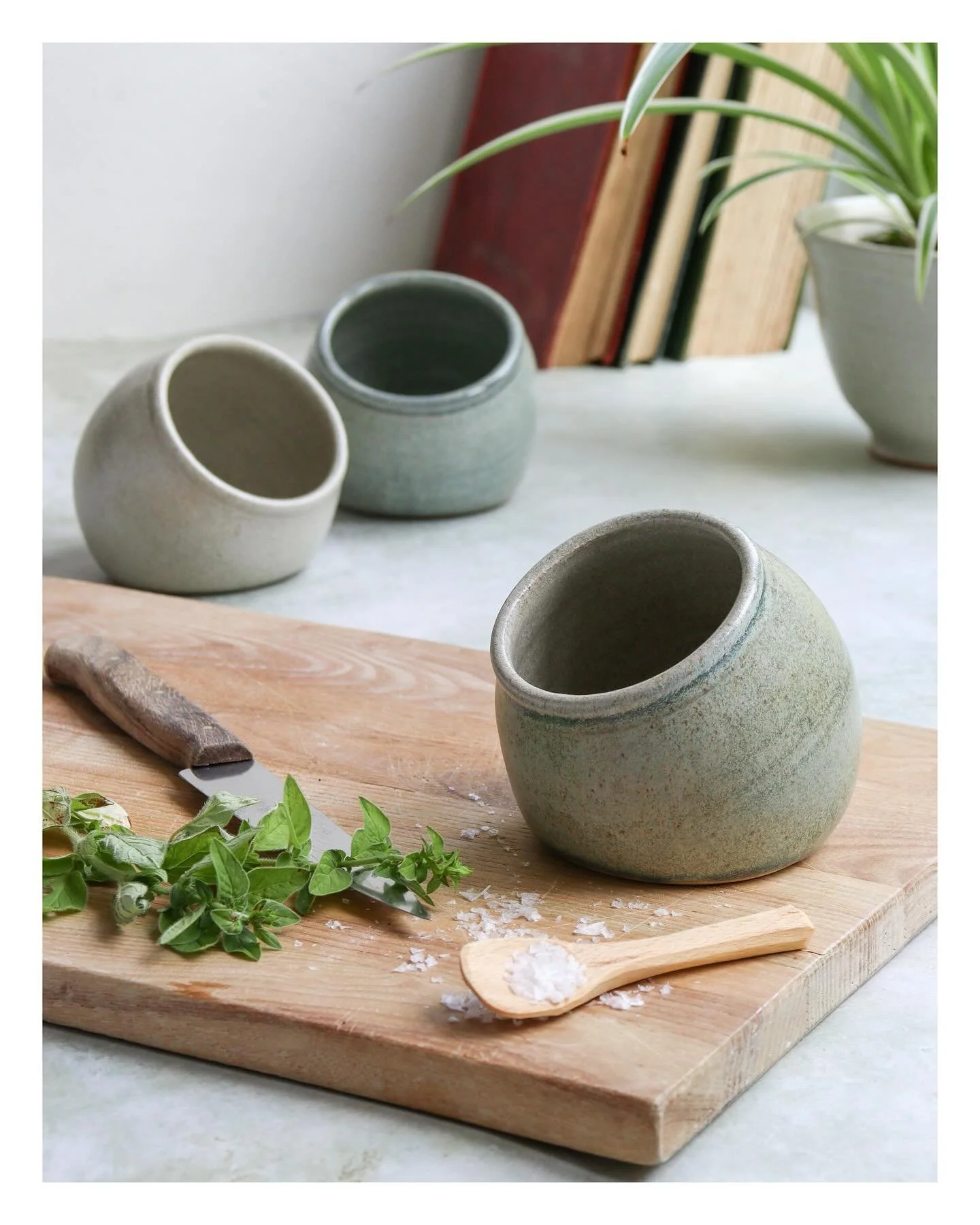 Salt Pigs …
Who doesn’t love a little salt pig to bring a bit of something special to your table or kitchen side.
These little piggies are smaller than a more traditional version, allowing them to be the perfect size for you to have nex