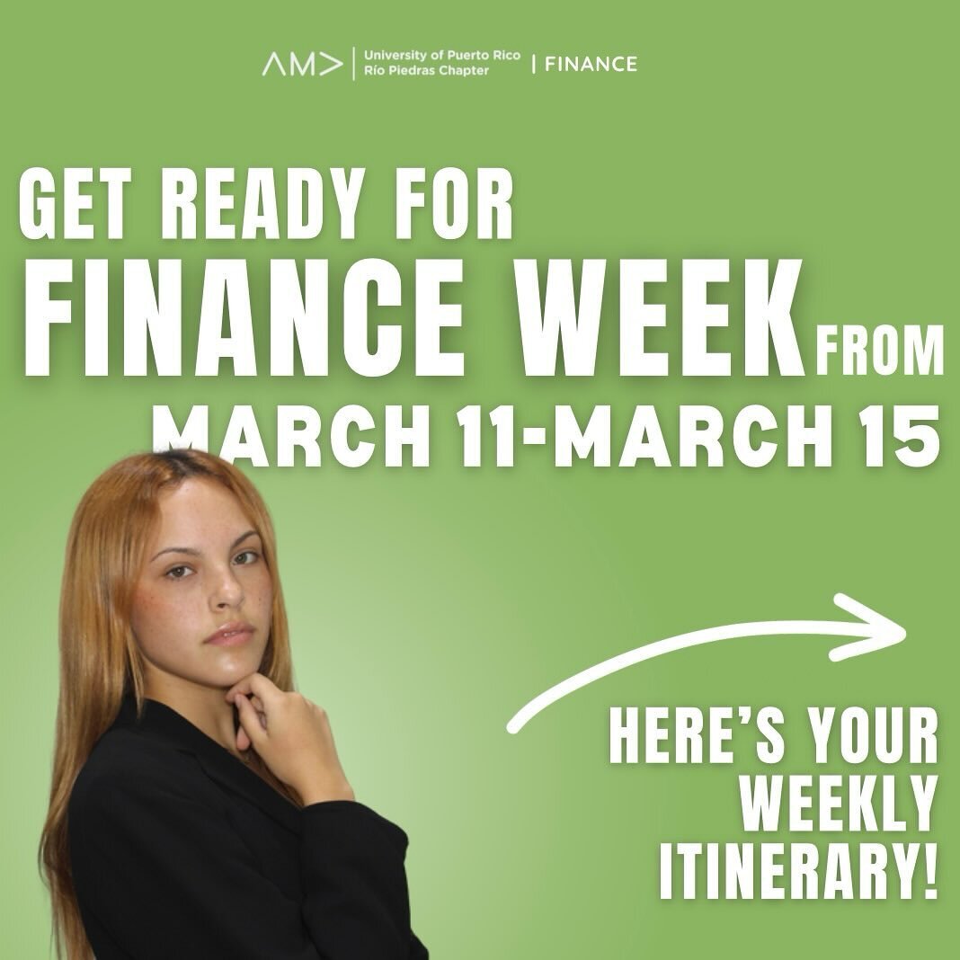 Finance week starts tomorrow! Swipe for our schedule! 😍✨

Join us for the next few days as we learn about finance for ourselves and companies! ⭐️