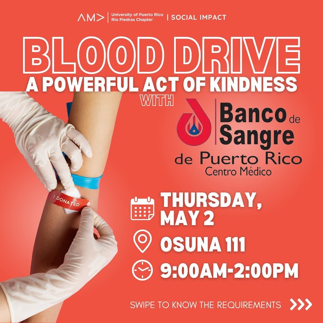 What&rsquo;s better than helping those in need? 🩸😉

Join us on May 2nd to donate blood to @donasangrepr and help those patients who are in need! ❤️

It is IMPORTANT to swipe and read the requirements before signing up! If you have any questions you