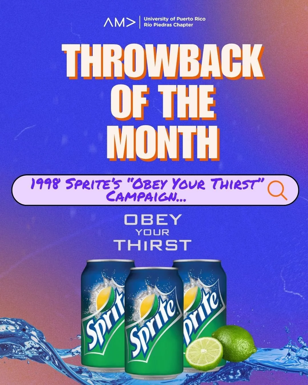 ⚡️Throwback of the Month⚡️ 
We&rsquo;re spotlighting Sprite&rsquo;s bold &ldquo;Obey Your Thirst&rdquo; campaign, a turning point in how brands connected with youth culture.🥤✨

By embracing authenticity, elevating voices from hip-hop, and encouragin