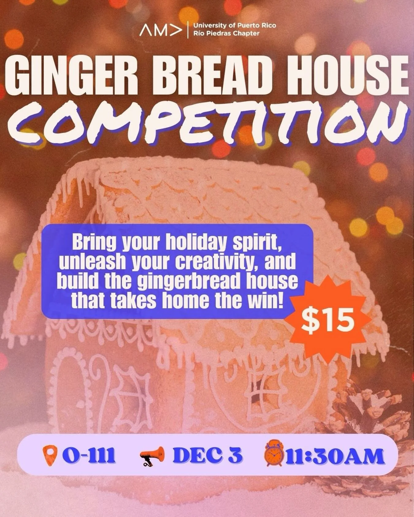 Gingerbread House Time!🎄✨ 
Get into the holiday spirit and let your creativity shine! Each participant will receive a mini gingerbread house and decorations to build their own festive masterpiece. Once everyone is done, we&rsquo;ll showcase all the 