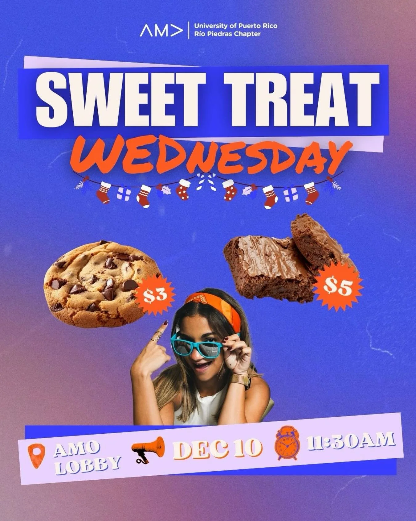 Sweet Treat Wednesday is getting a holiday twist!🍪

Join us for our Sweet Treat Sale filled with festive brownies and cookies to brighten your week. Whether you need a study break or a little seasonal pick-me-up, we&rsquo;ve got the perfect treats t