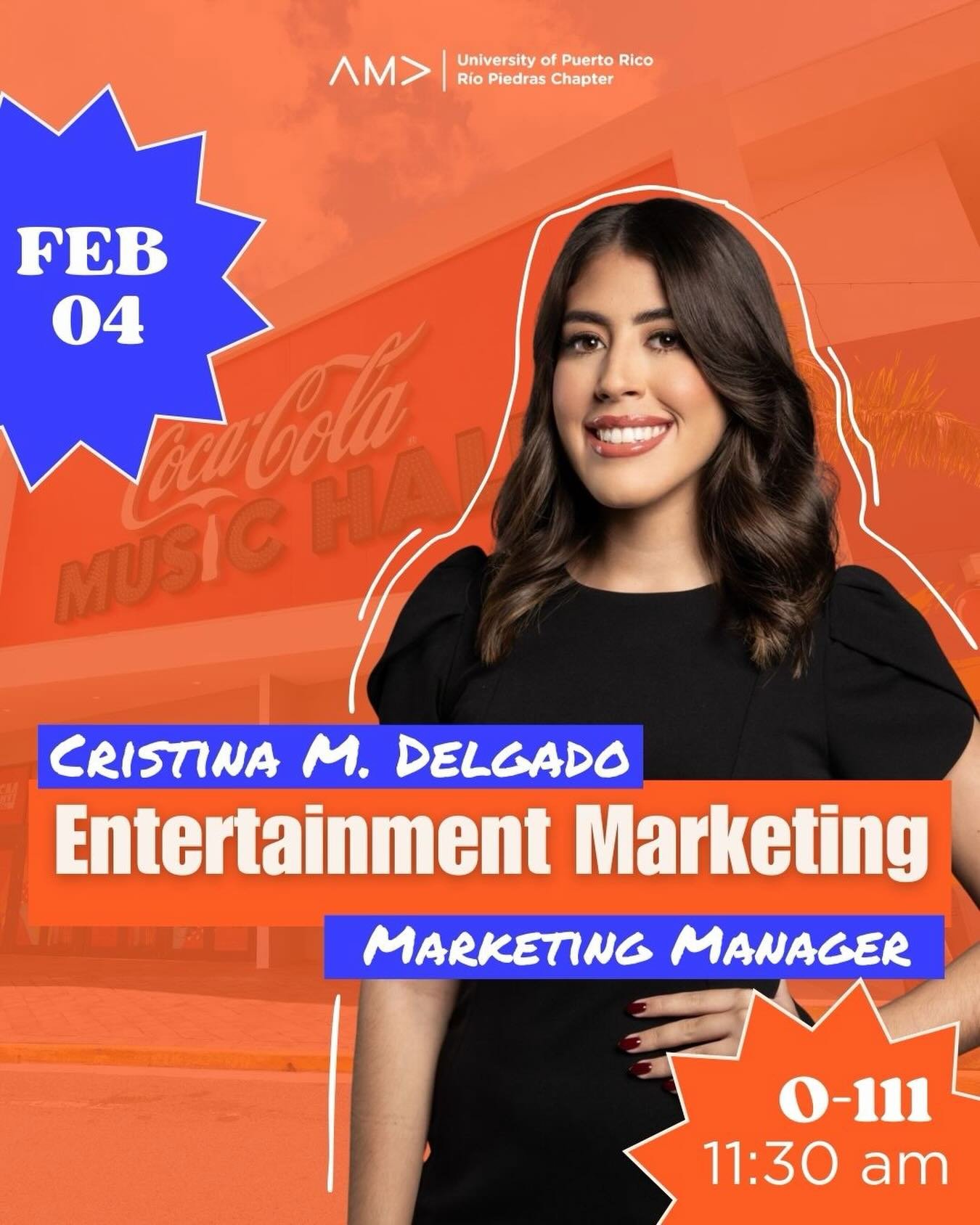 The semester starts on a high note🎶🚀

Our first conference of the semester dives into Entertainment Marketing with Cristina M. Delgado, Marketing Manager ata Coca-Cola Music Hall. Get ready to learn how music, branding, and experiences come togethe