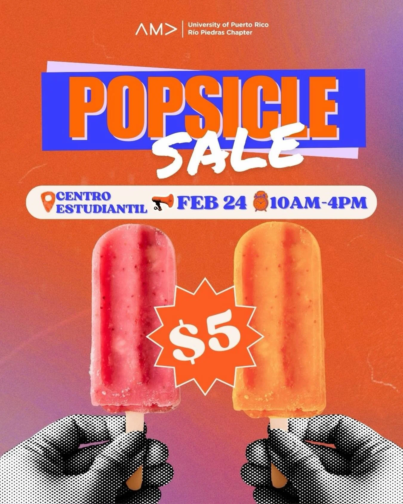 Stay cool and treat yourself!🍧✨

Swing by our Popsicle Sale and grab a sweet refreshment while supporting a great cause.💙

📅 Date: February 24 
📍 Location: Centro de Estudiantes
⏰ Time: 10:00am-4:00pm

Because everything&rsquo;s better with a lit
