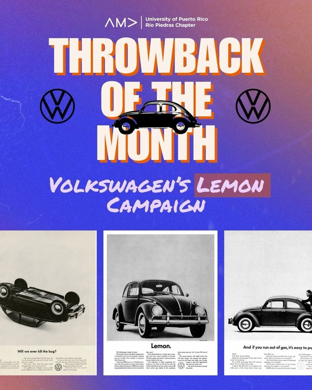 ⚡️Throwback of the Month⚡️

This month, we&rsquo;re highlighting Volkswagen&rsquo;s iconic &ldquo;Lemon&rdquo; Campaign from the 1960s 🍋🚗

What seemed like a flaw became its greatest strength, by boldly calling out imperfections, Volkswagen built t