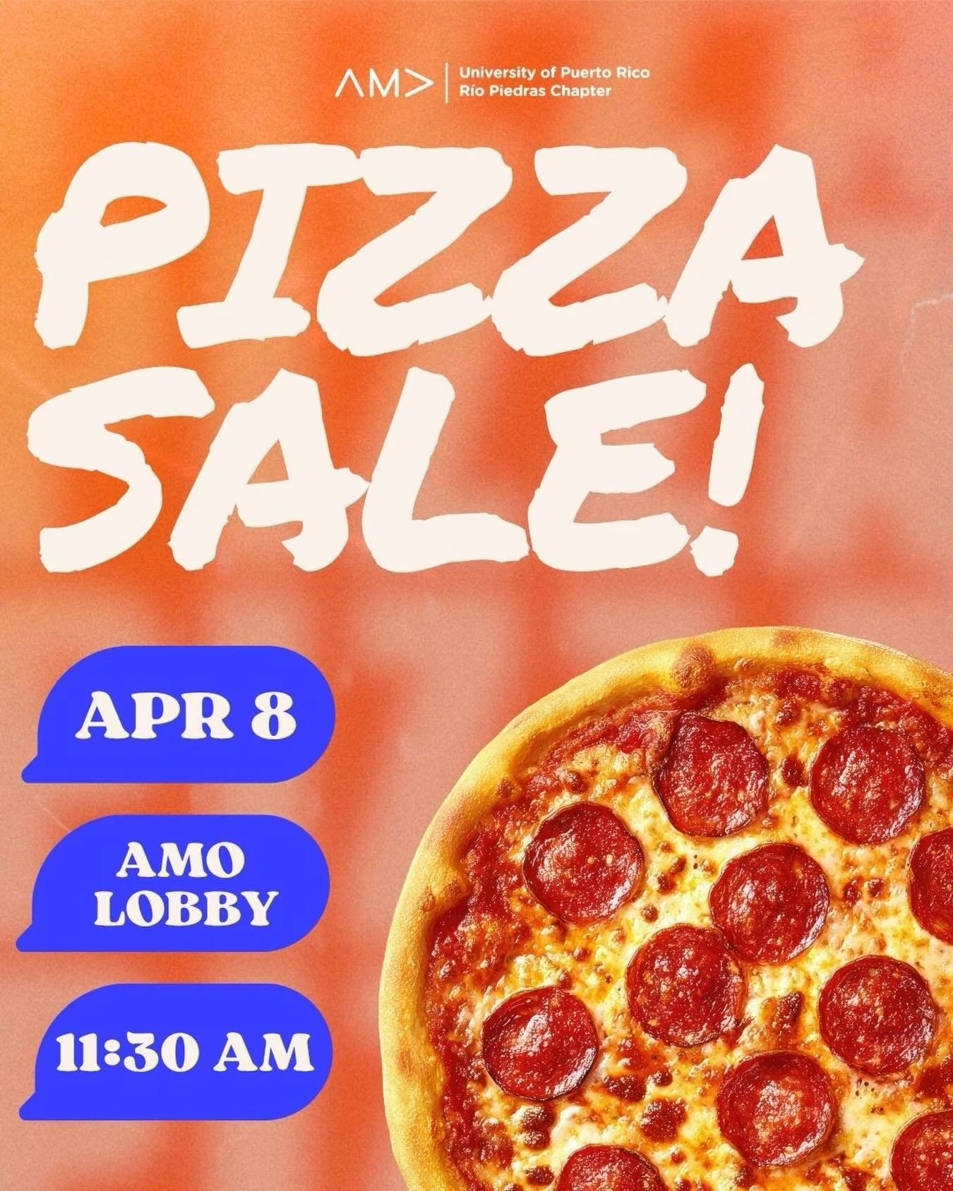 Big slices. Bigger cravings.🍕

Don&rsquo;t miss out on the ultimate pizza deal, because one slice is never enough!

📅 Date: April 8 
📍 Location: AMO Lobby 
⏰ Time: 11:30am

Bring your friends, share the moment, and make it a pizza kind of day.😉🔥