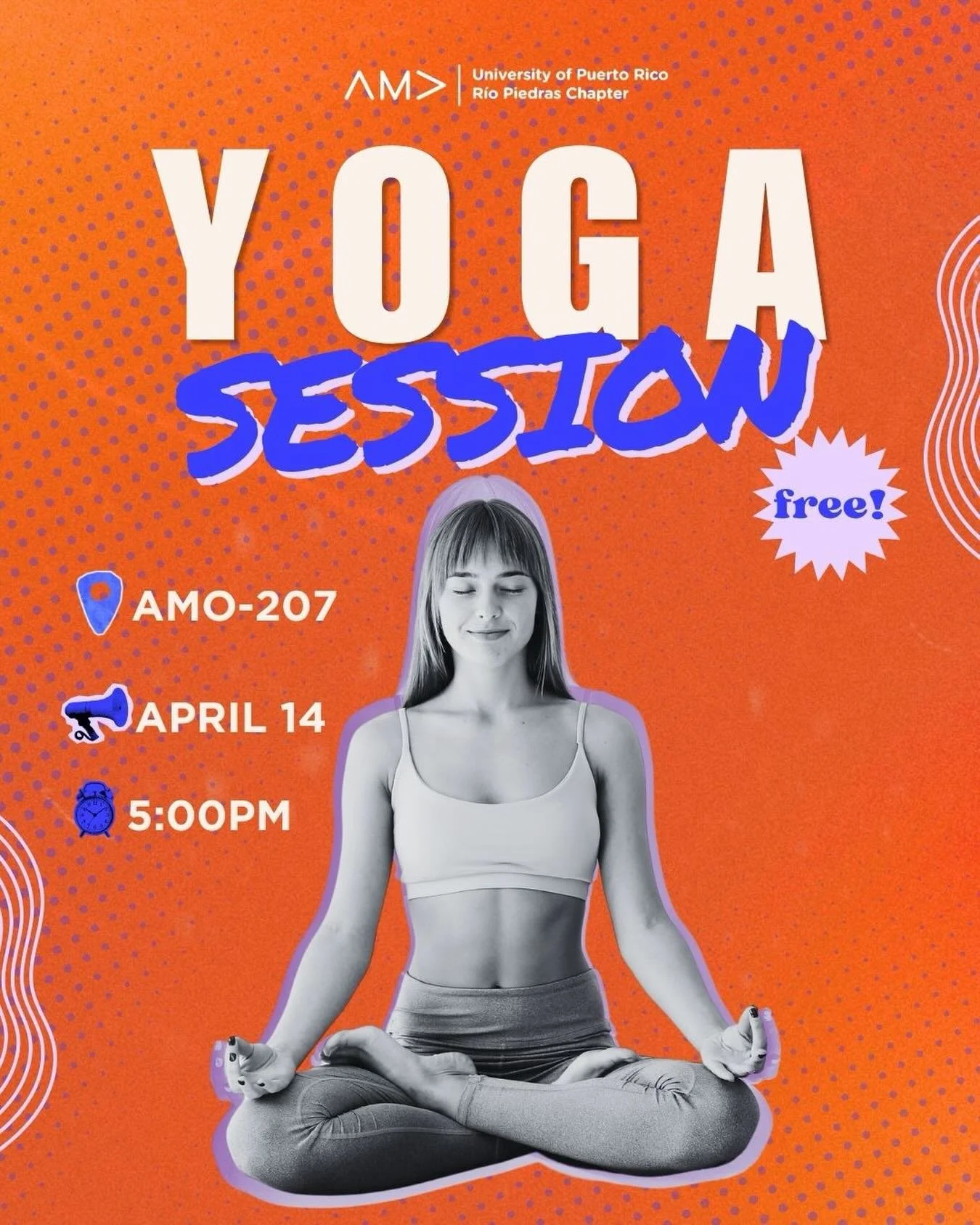 Find your balance. 🧘&zwj;♀️✨

Join us for a yoga session given by Kristina, Ashtanga instructor designed just for us students to take a break from the stress, reset your mind, and reconnect with your body. Whether you&rsquo;re a beginner or experien