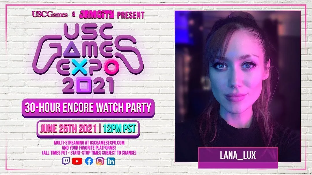 We&rsquo;re in the second half of our 30-hour USC Games Expo 2021 encore stream! Visit the link in bio or uscgamesexpo.com to watch! 

12:45 a.m. to 2:45 a.m. Lana_Lux
2:45 a.m. to 4:45 a.m. Katy Benz 
4:45 a.m. to 6:45 a.m. Umi No Kaju
6:45 a.m. to 