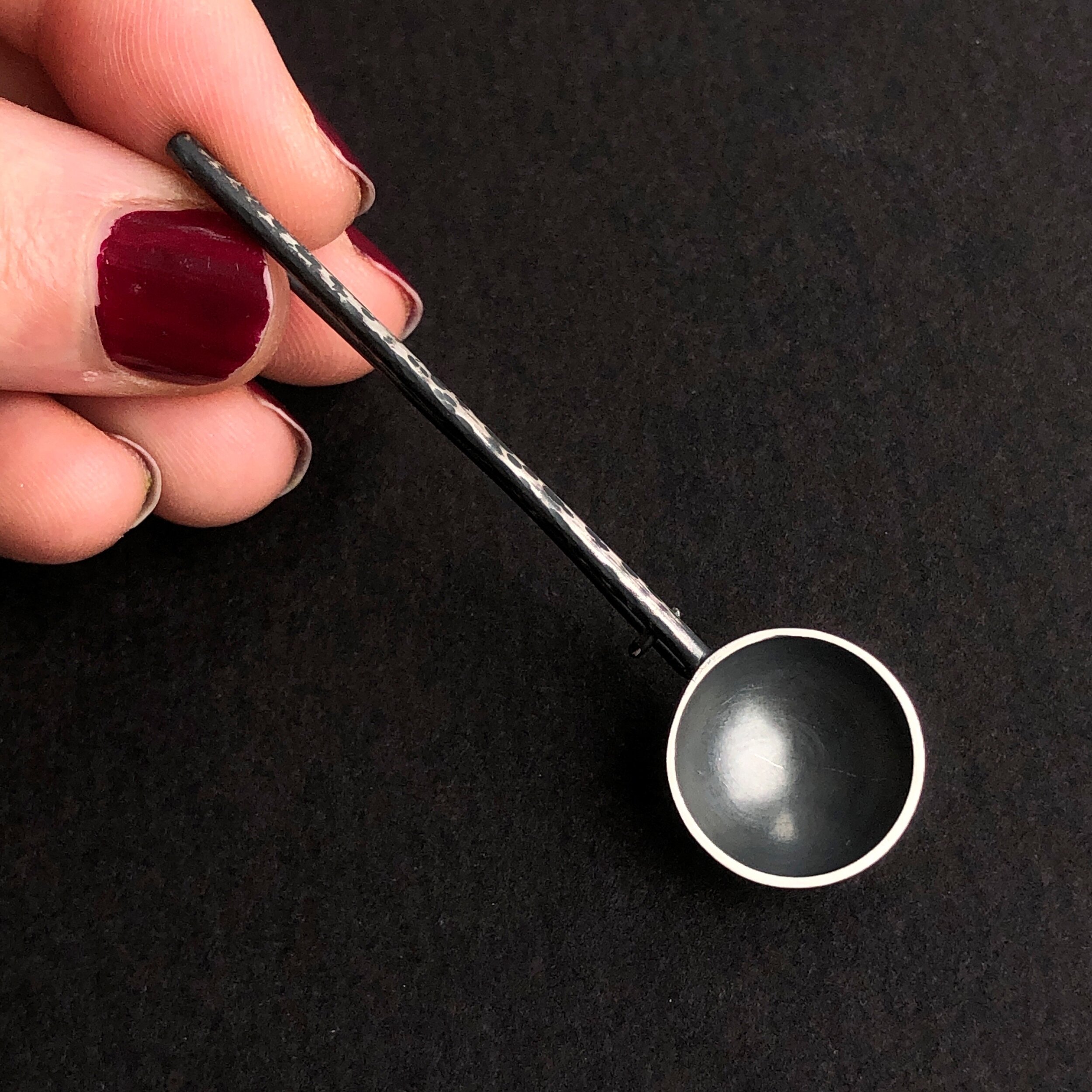Oxidised spoon pin